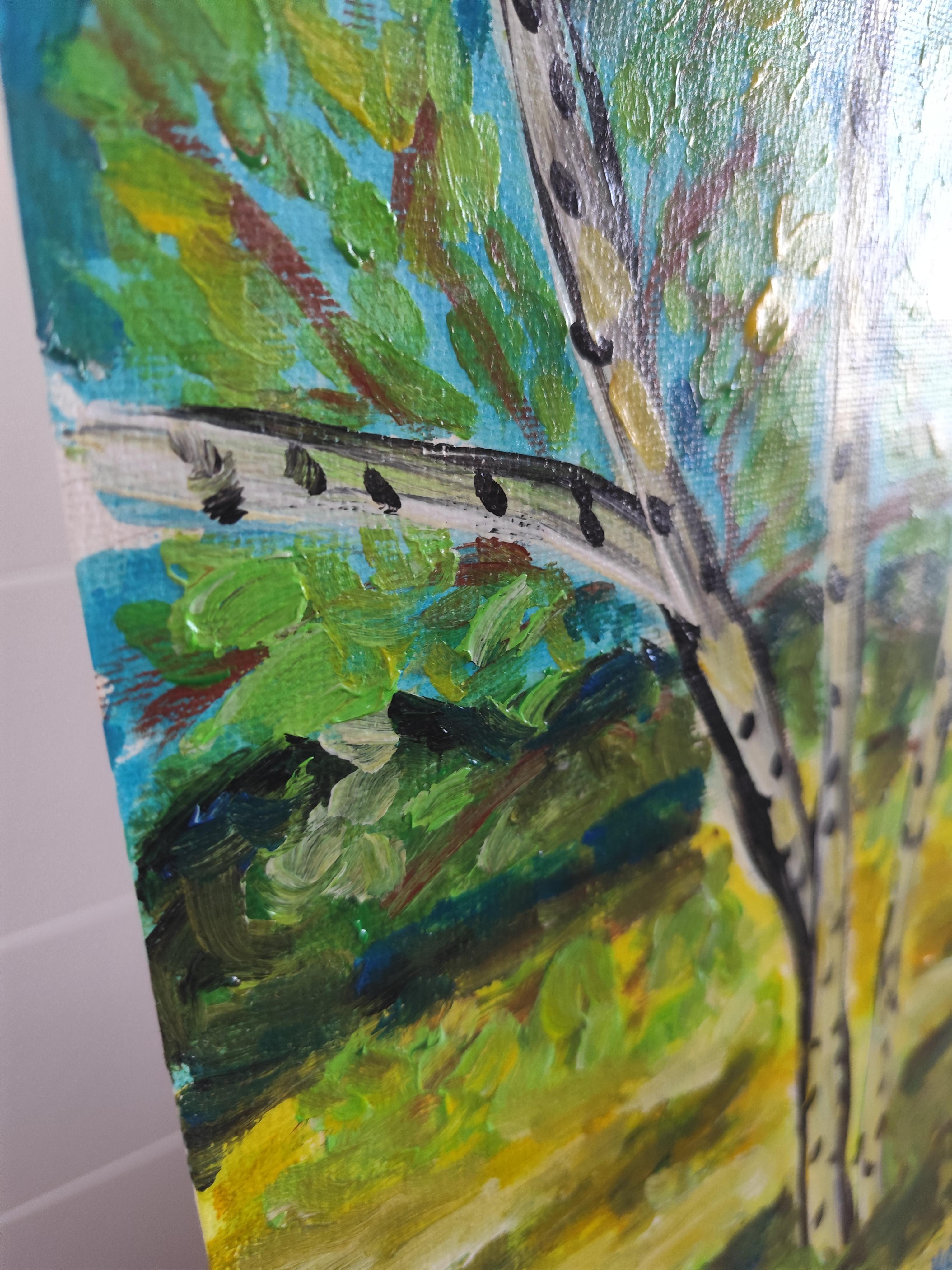 Zeitgenössisches abstraktes impressionistisches Nature-Acrylbild 