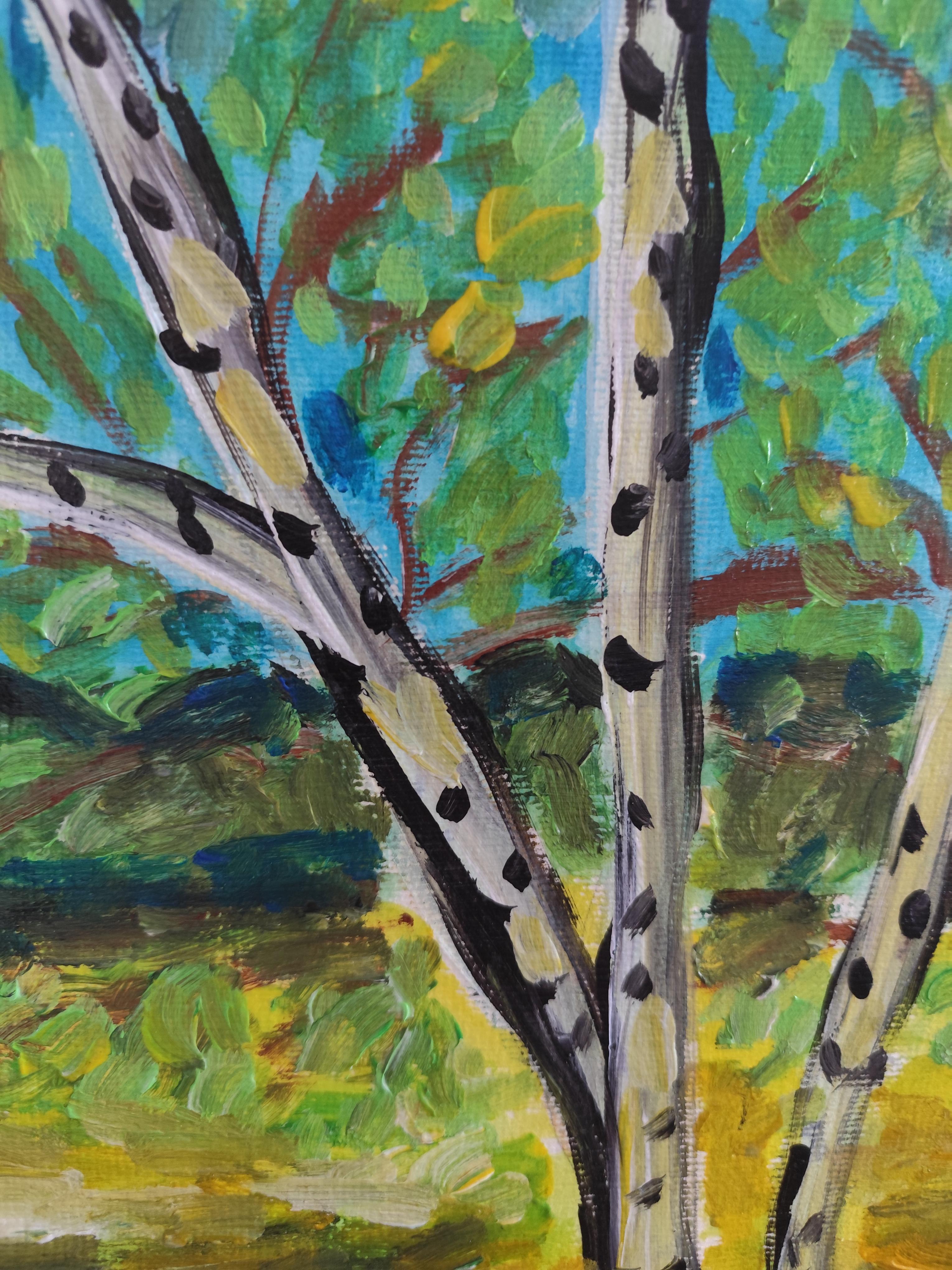 Zeitgenössisches abstraktes impressionistisches Nature-Acrylbild 