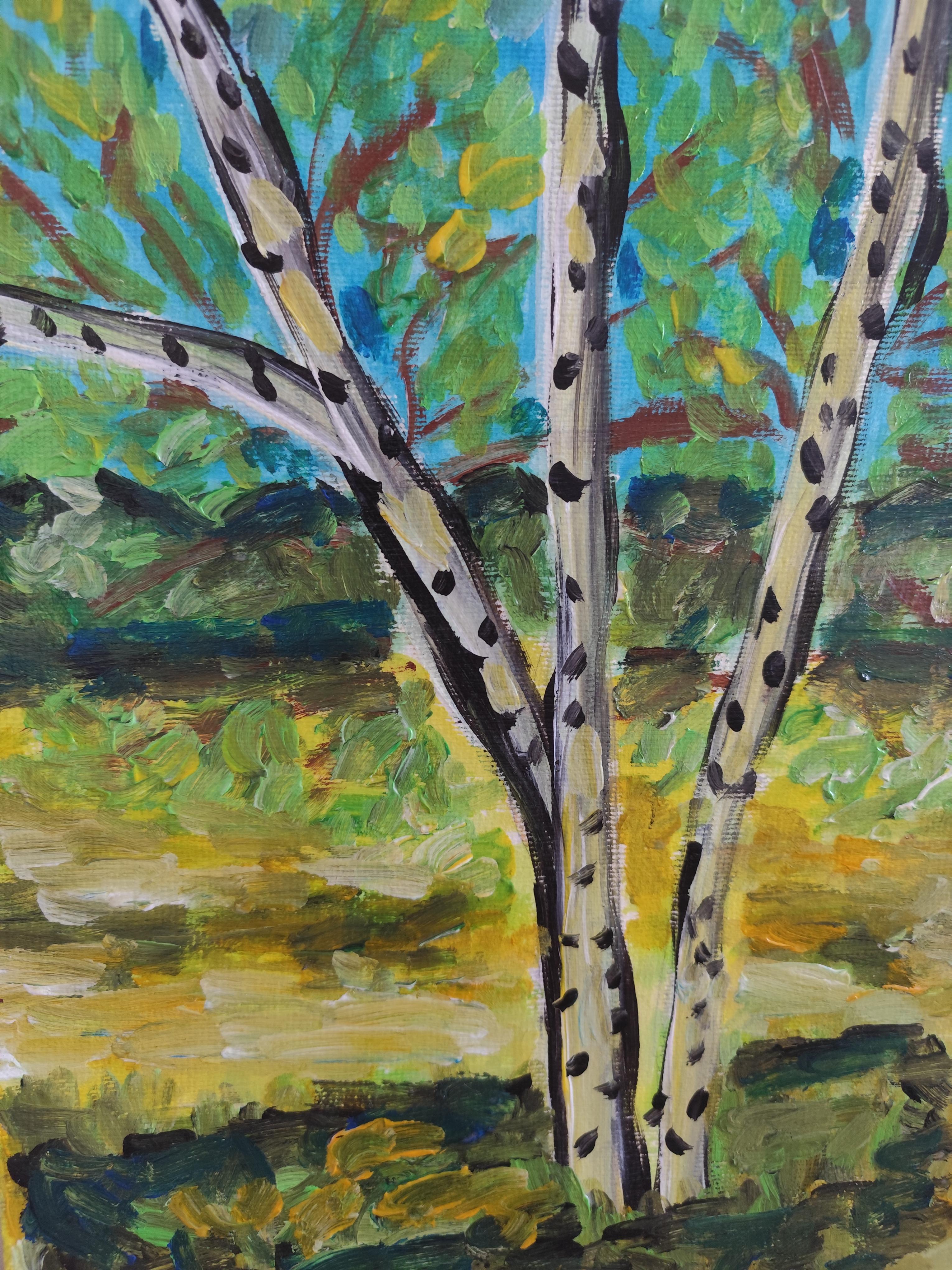 Zeitgenössisches abstraktes impressionistisches Nature-Acrylbild 