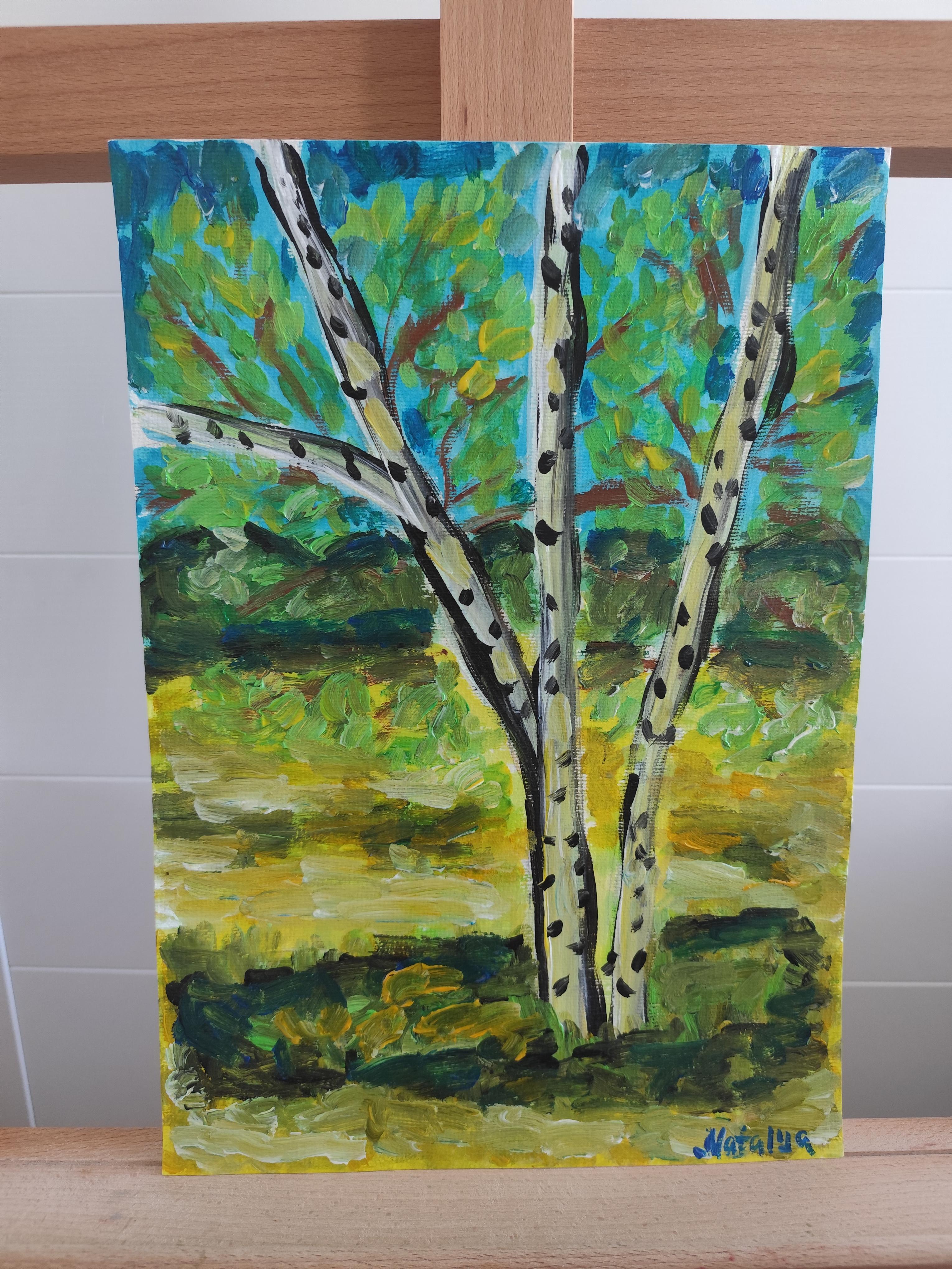 Zeitgenössisches abstraktes impressionistisches Nature-Acrylbild 