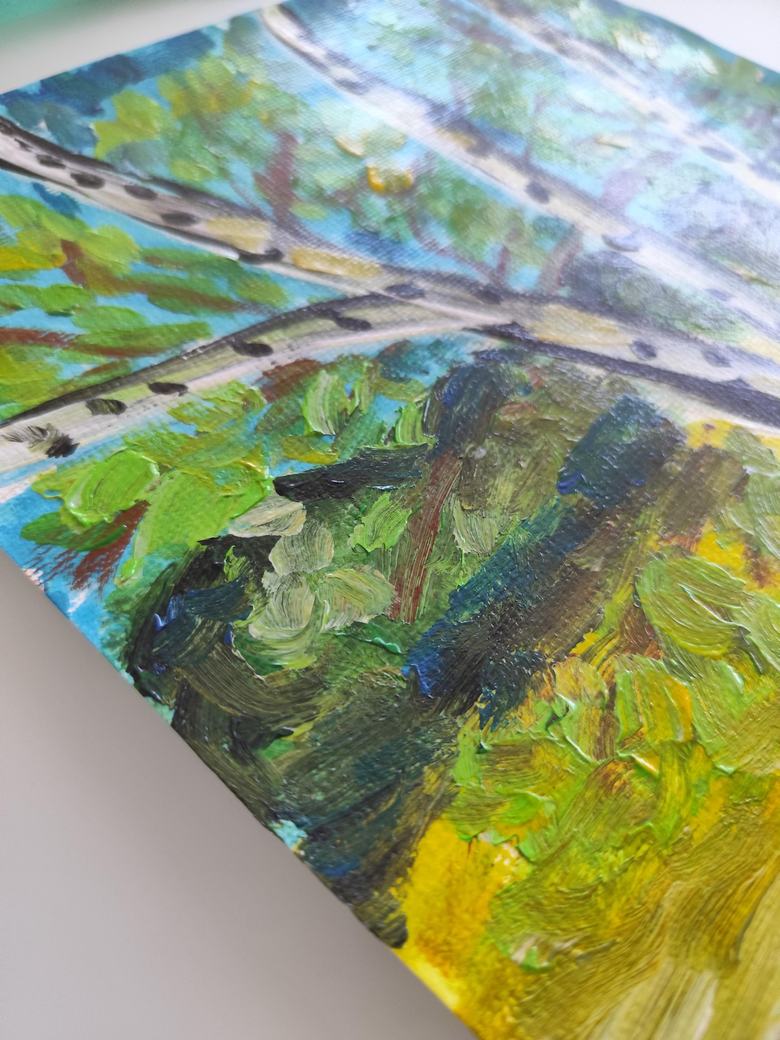 Zeitgenössisches abstraktes impressionistisches Nature-Acrylbild 