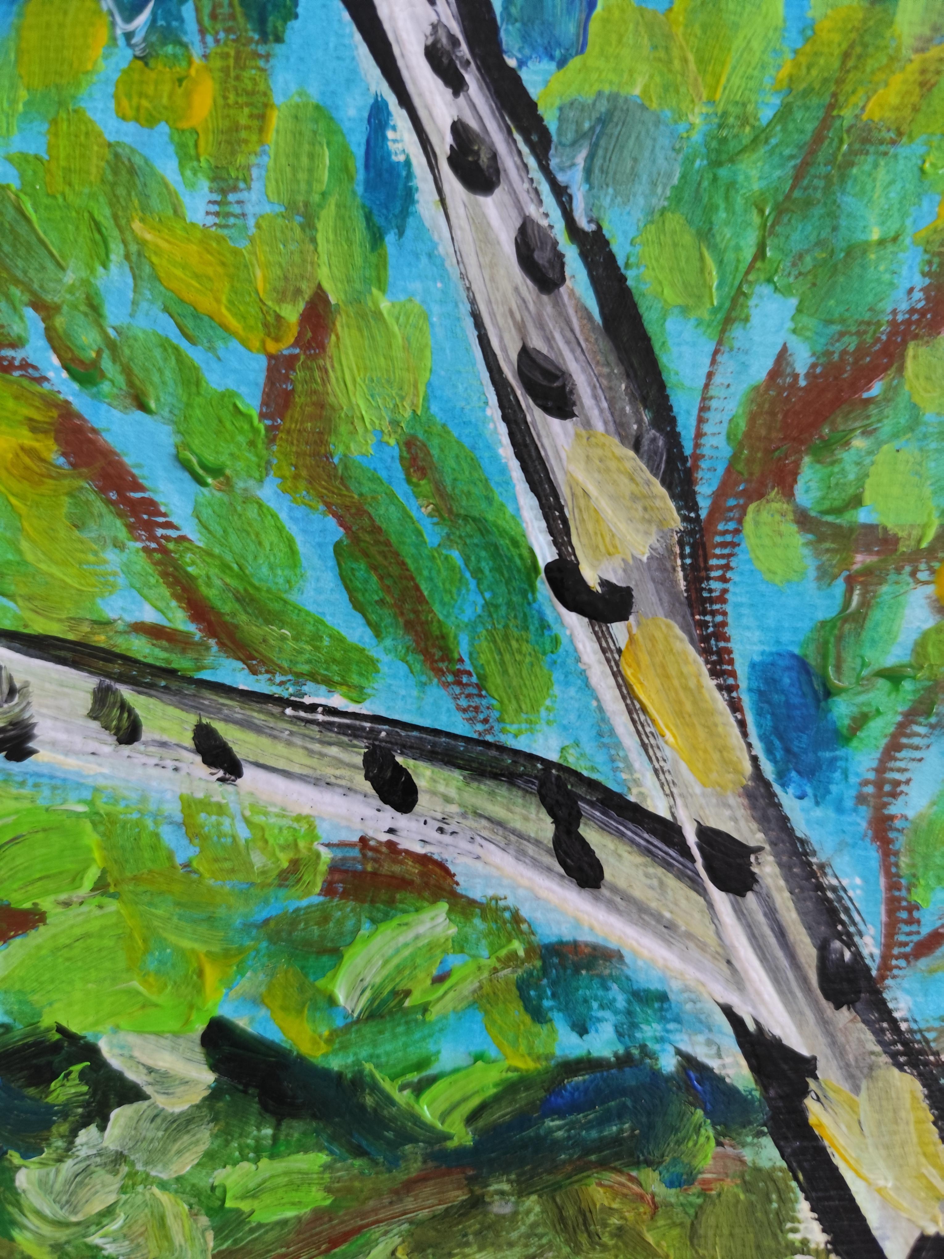 Zeitgenössisches abstraktes impressionistisches Nature-Acrylbild 