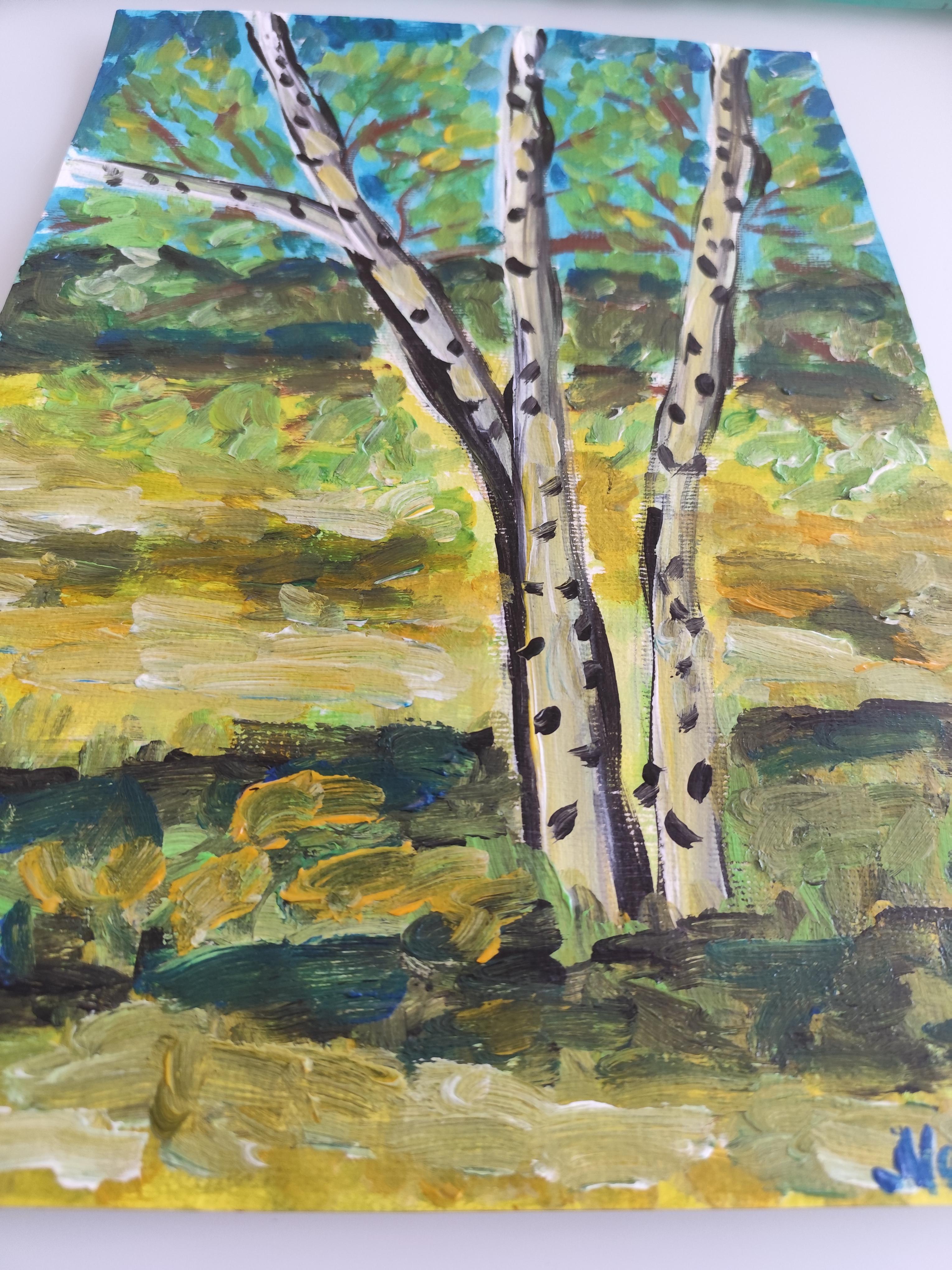 Zeitgenössisches abstraktes impressionistisches Nature-Acrylbild 