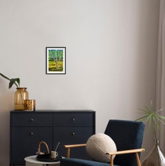 Contemporary abstract Impressionist nature acrylic painting "Summer birches"