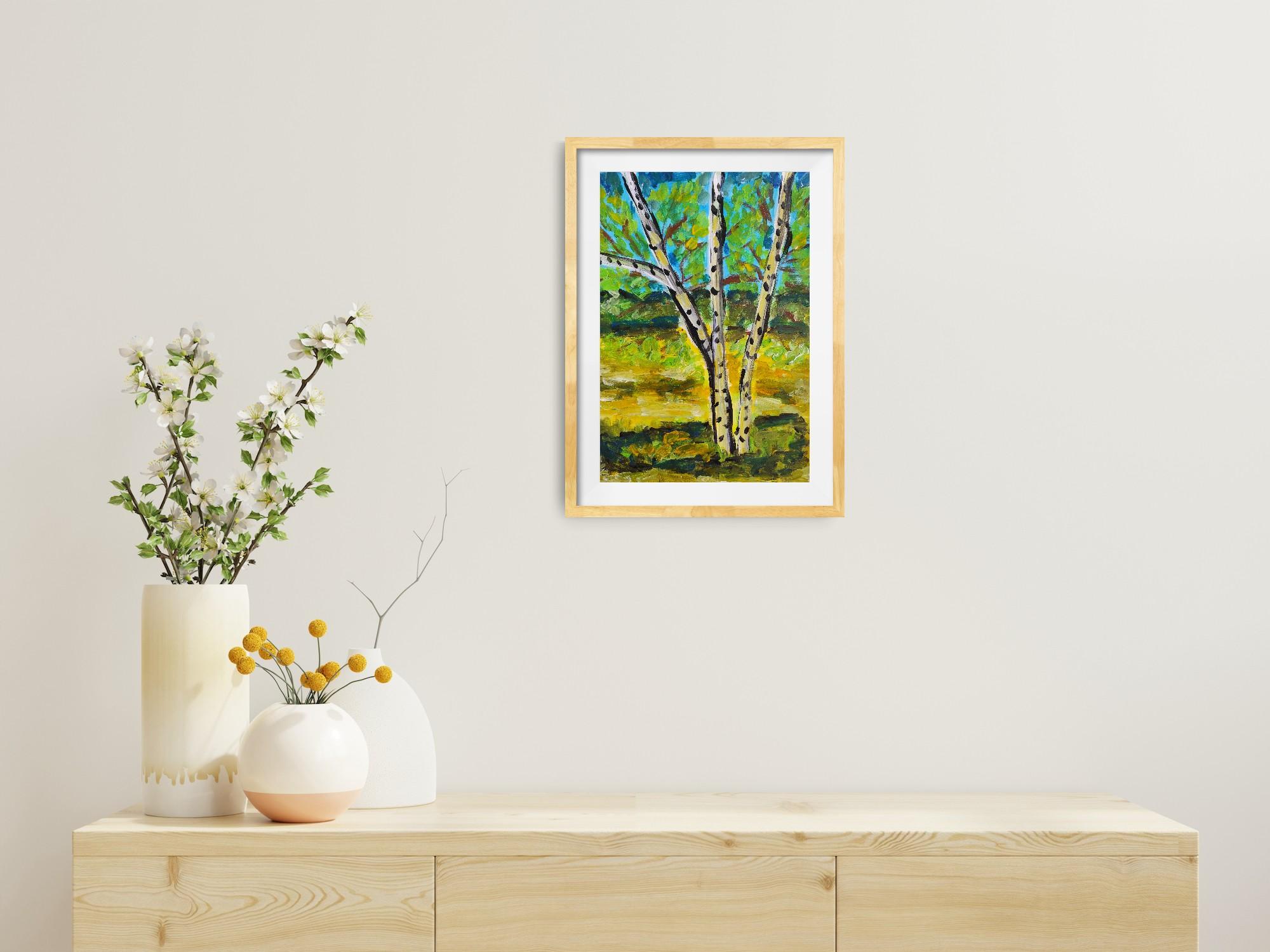 Zeitgenössisches abstraktes impressionistisches Nature-Acrylbild 