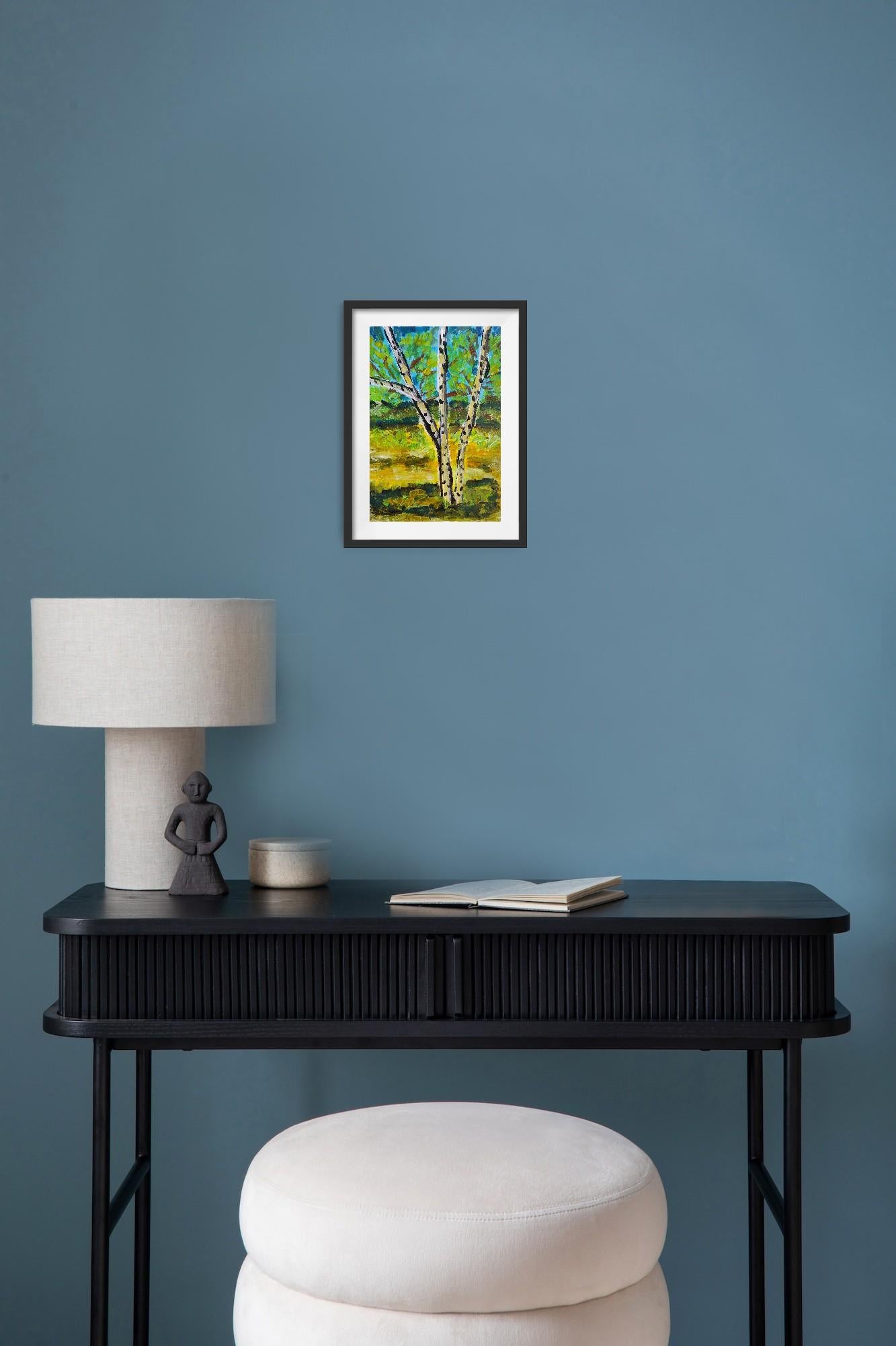 Zeitgenössisches abstraktes impressionistisches Nature-Acrylbild 