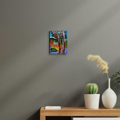 Contemporary Abstract Impressionist Painting Small Format Art "Nature's echo"