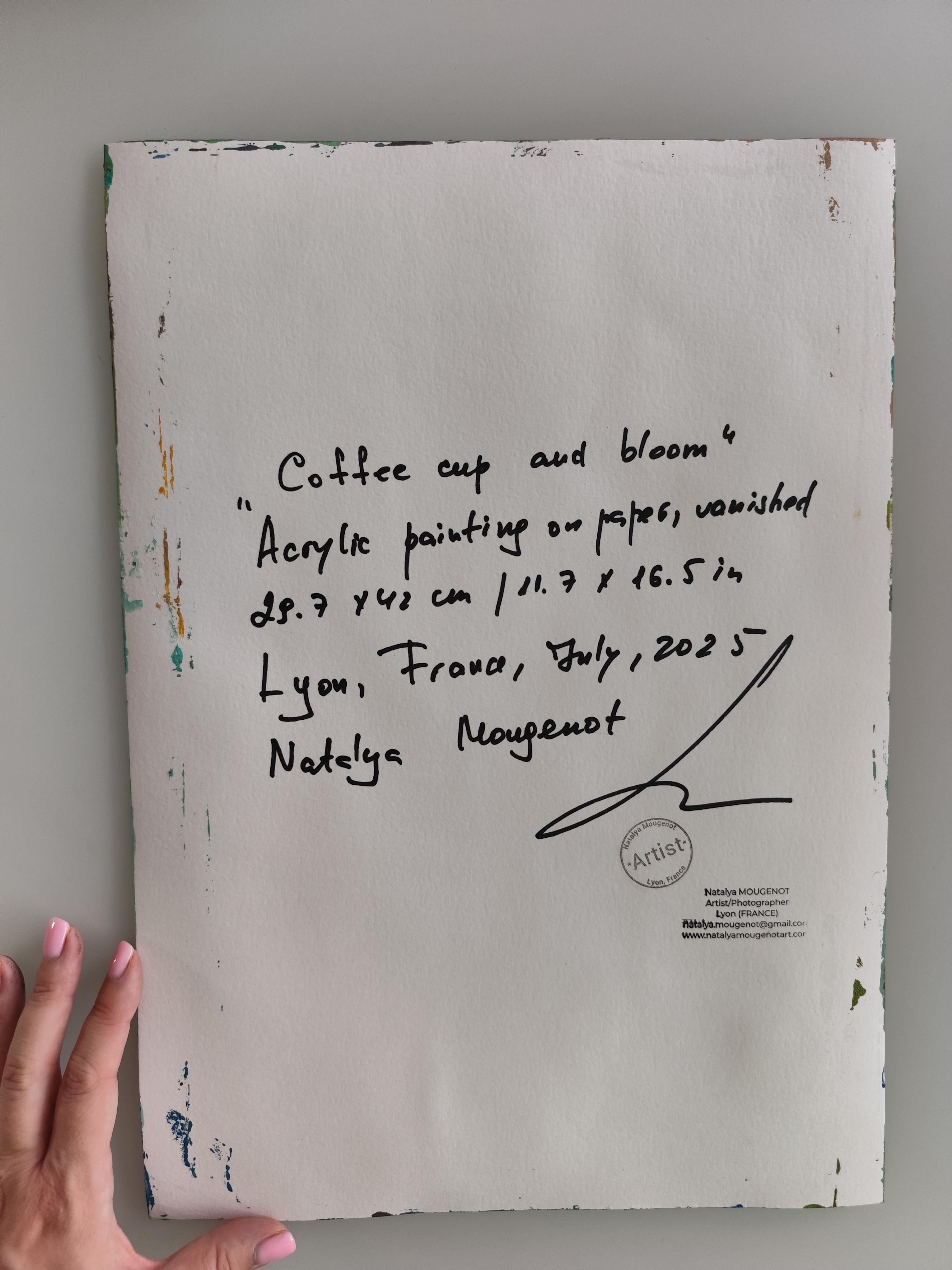 Opera d'arte astratta contemporanea di natura morta impressionista 