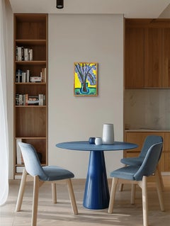 Pintura floral contemporánea abstracta impresionista de bodegón "Velo floreciente"