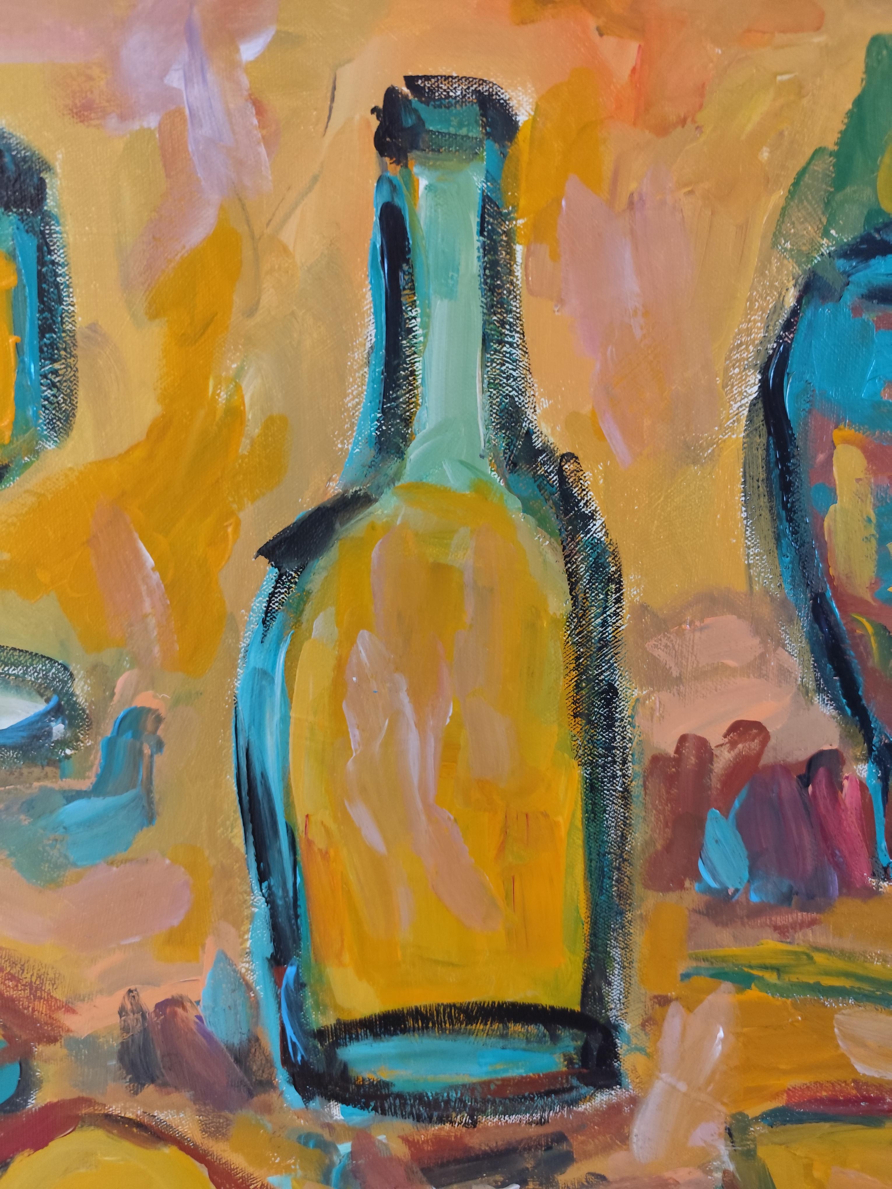 Zeitgenössisches abstraktes impressionistisches Stillleben 