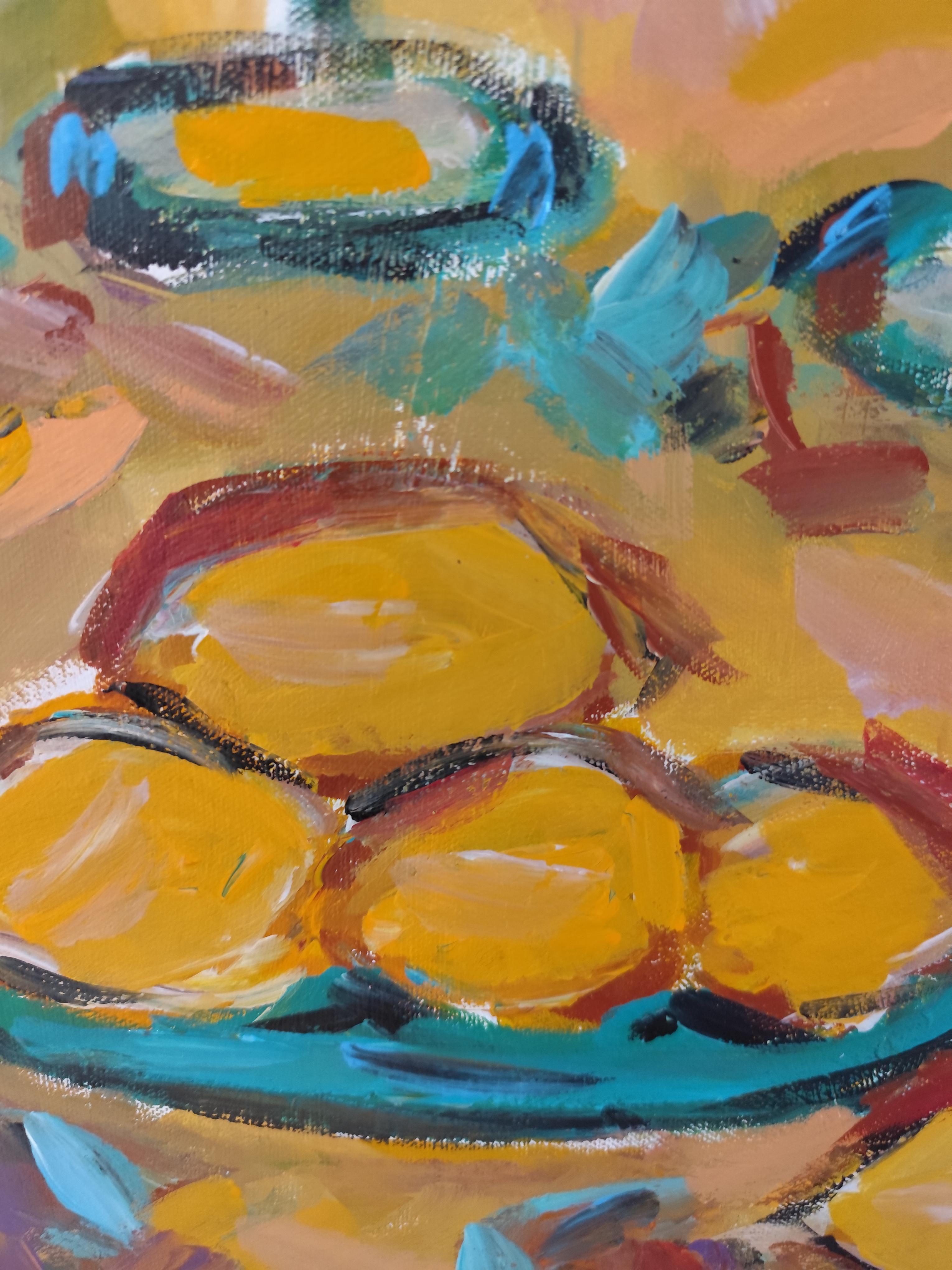 Zeitgenössisches abstraktes impressionistisches Stillleben 