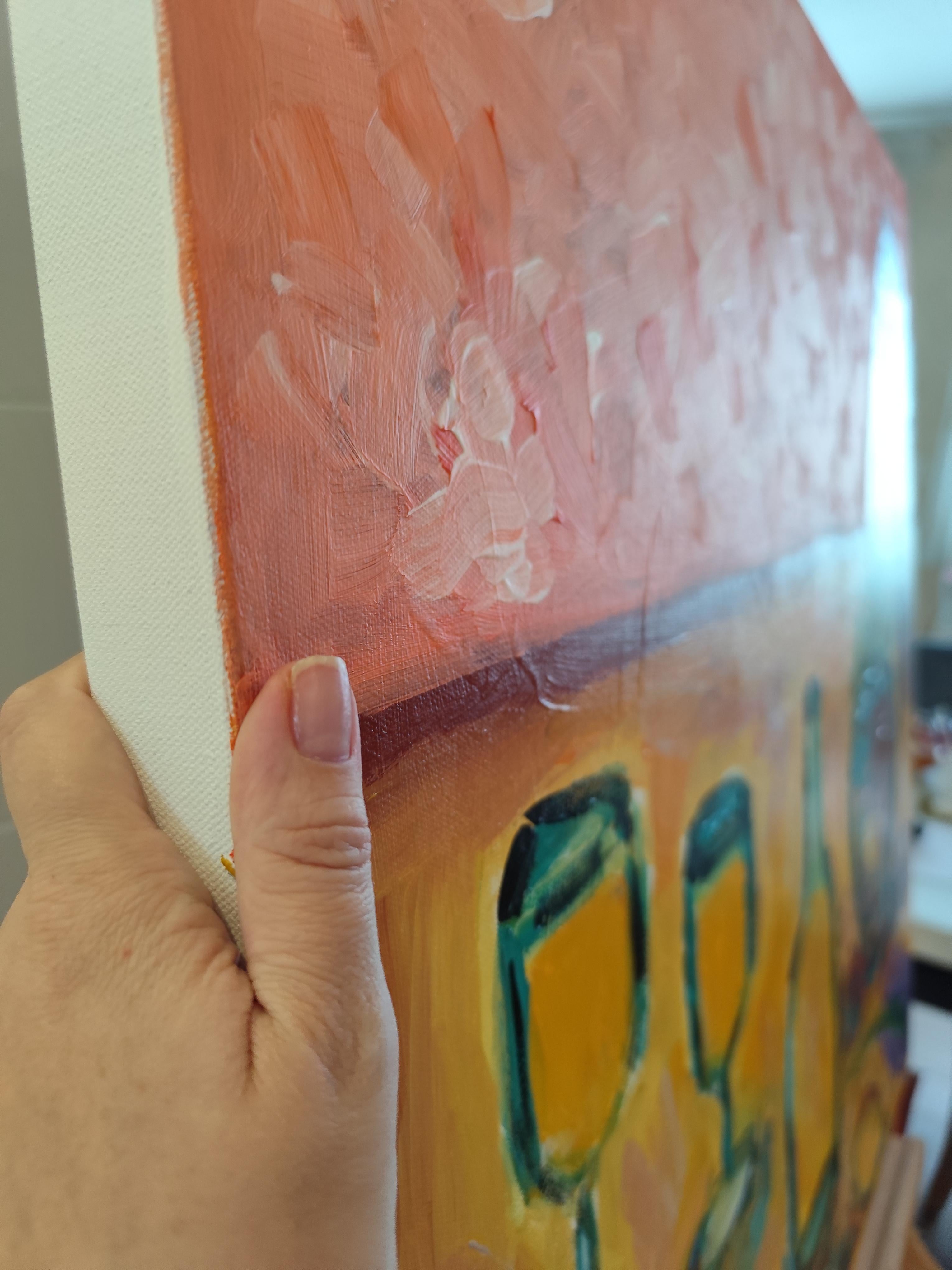 Zeitgenössisches abstraktes impressionistisches Stillleben 