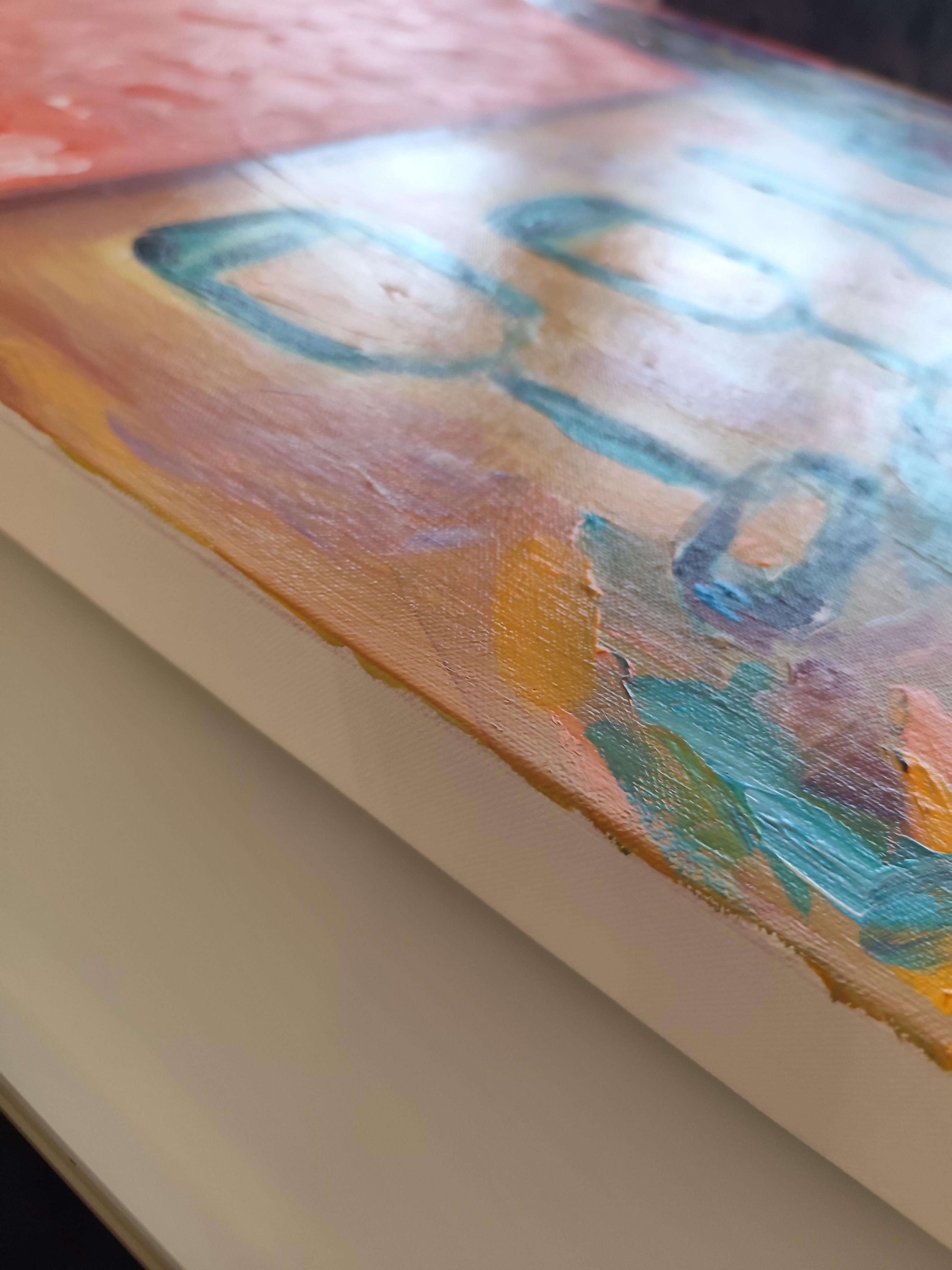 Zeitgenössisches abstraktes impressionistisches Stillleben 