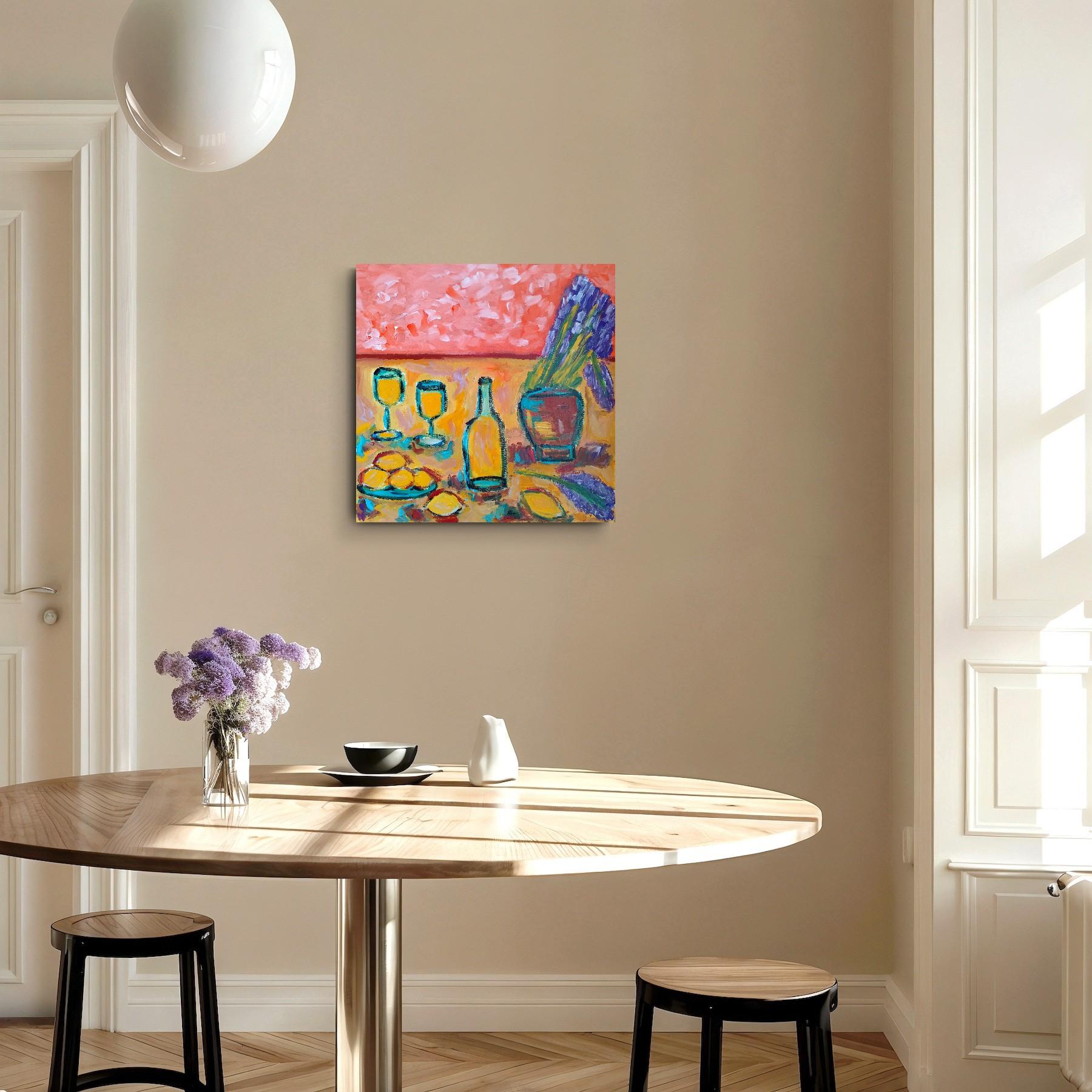 Zeitgenössisches abstraktes impressionistisches Stillleben 