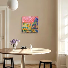 Contemporary abstract impressionist still-life painting "Lavender and lemons"