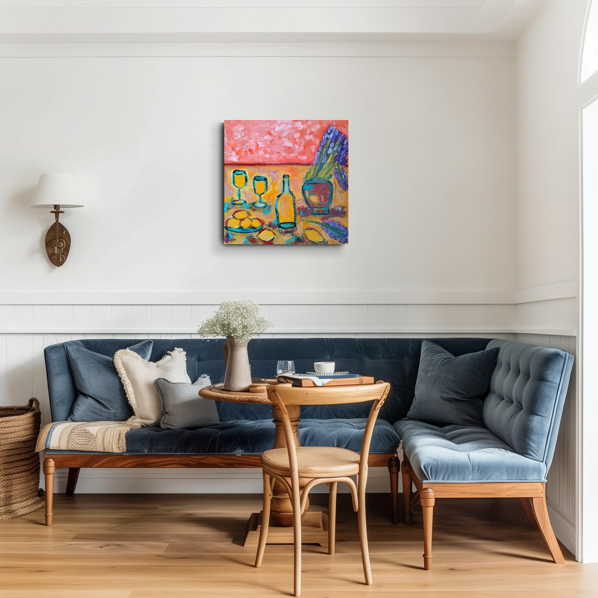 Zeitgenössisches abstraktes impressionistisches Stillleben 