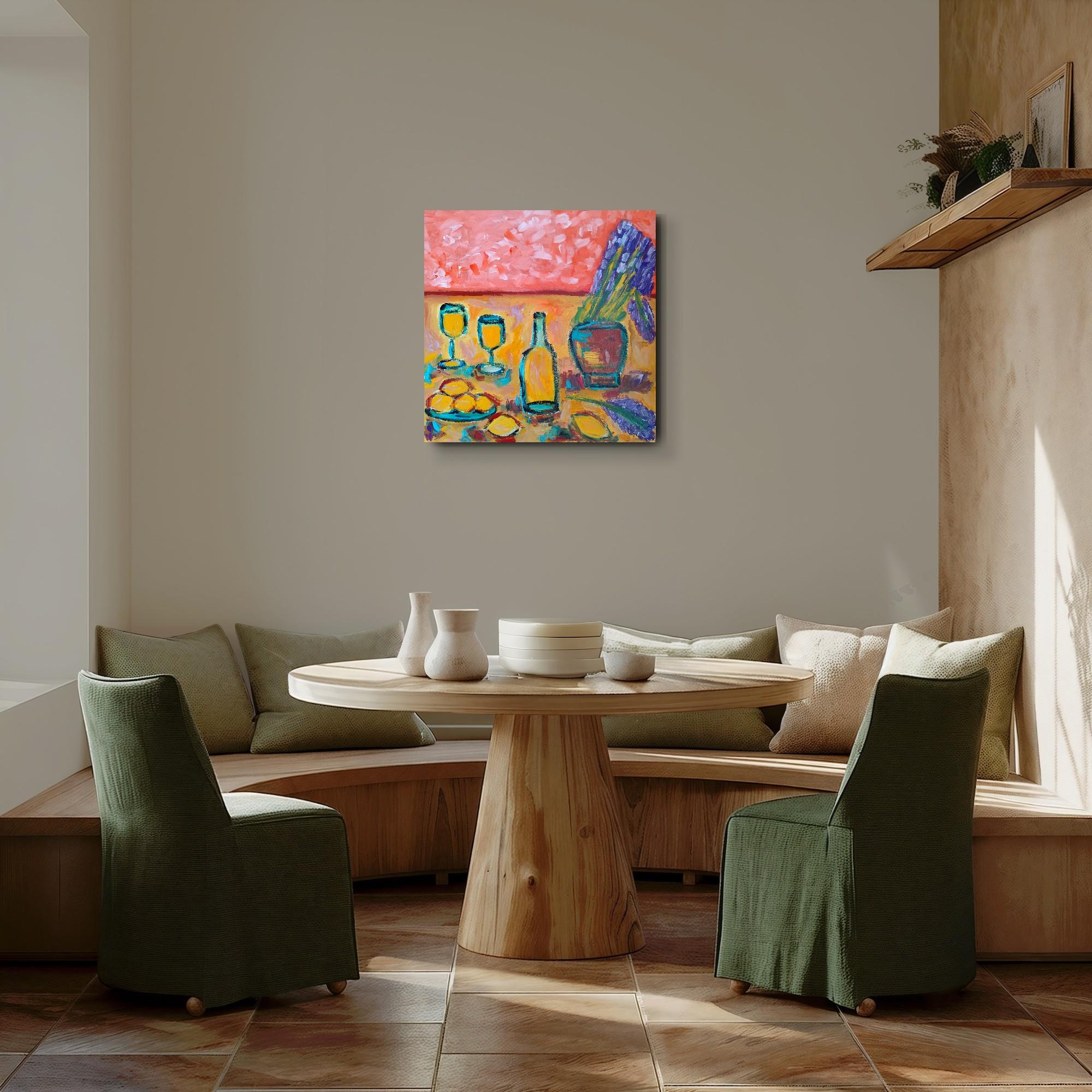 Zeitgenössisches abstraktes impressionistisches Stillleben 