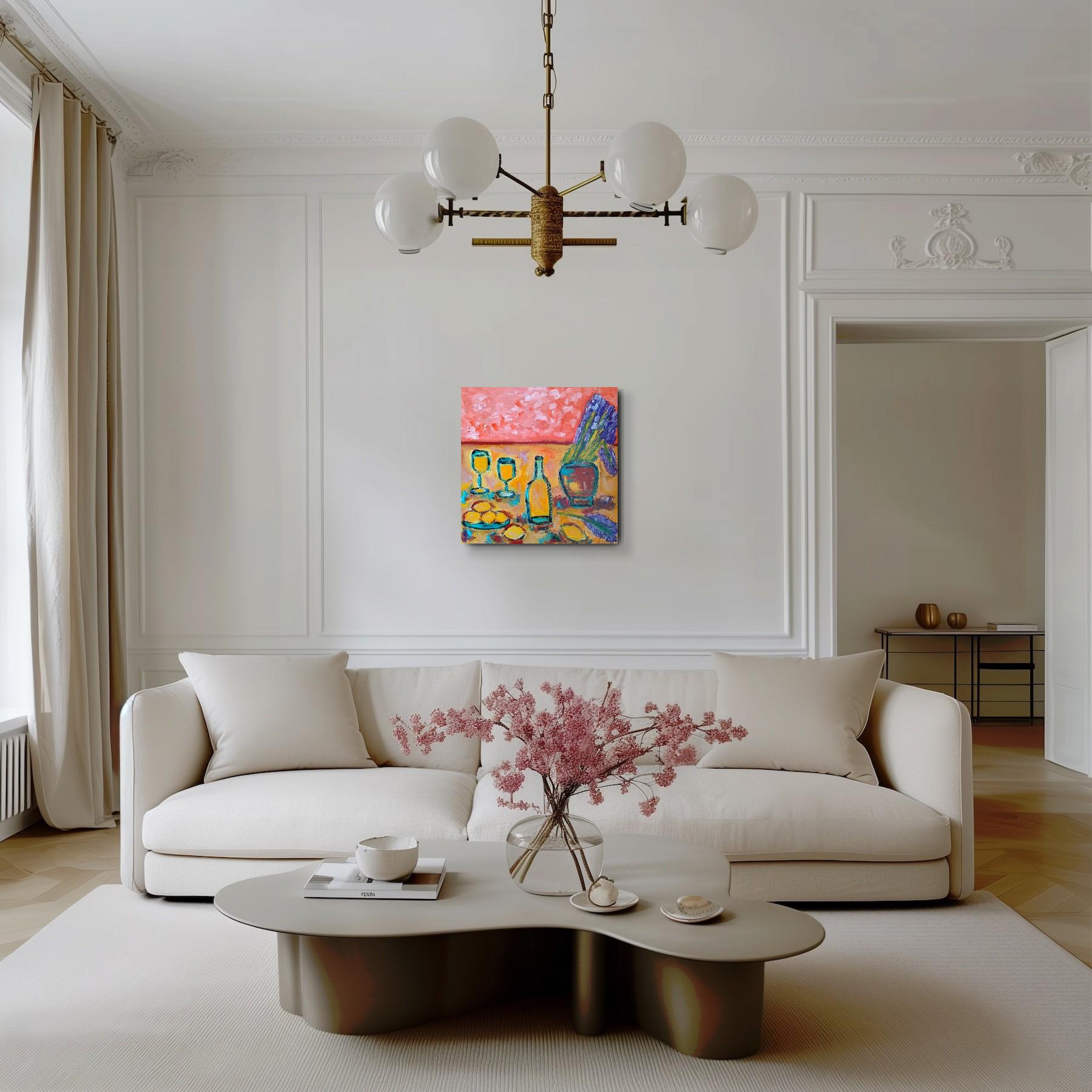 Zeitgenössisches abstraktes impressionistisches Stillleben 