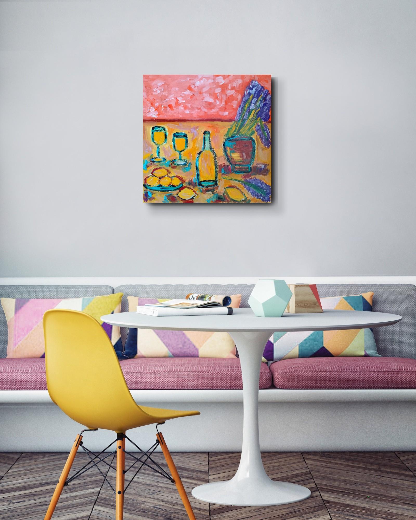 Zeitgenössisches abstraktes impressionistisches Stillleben 