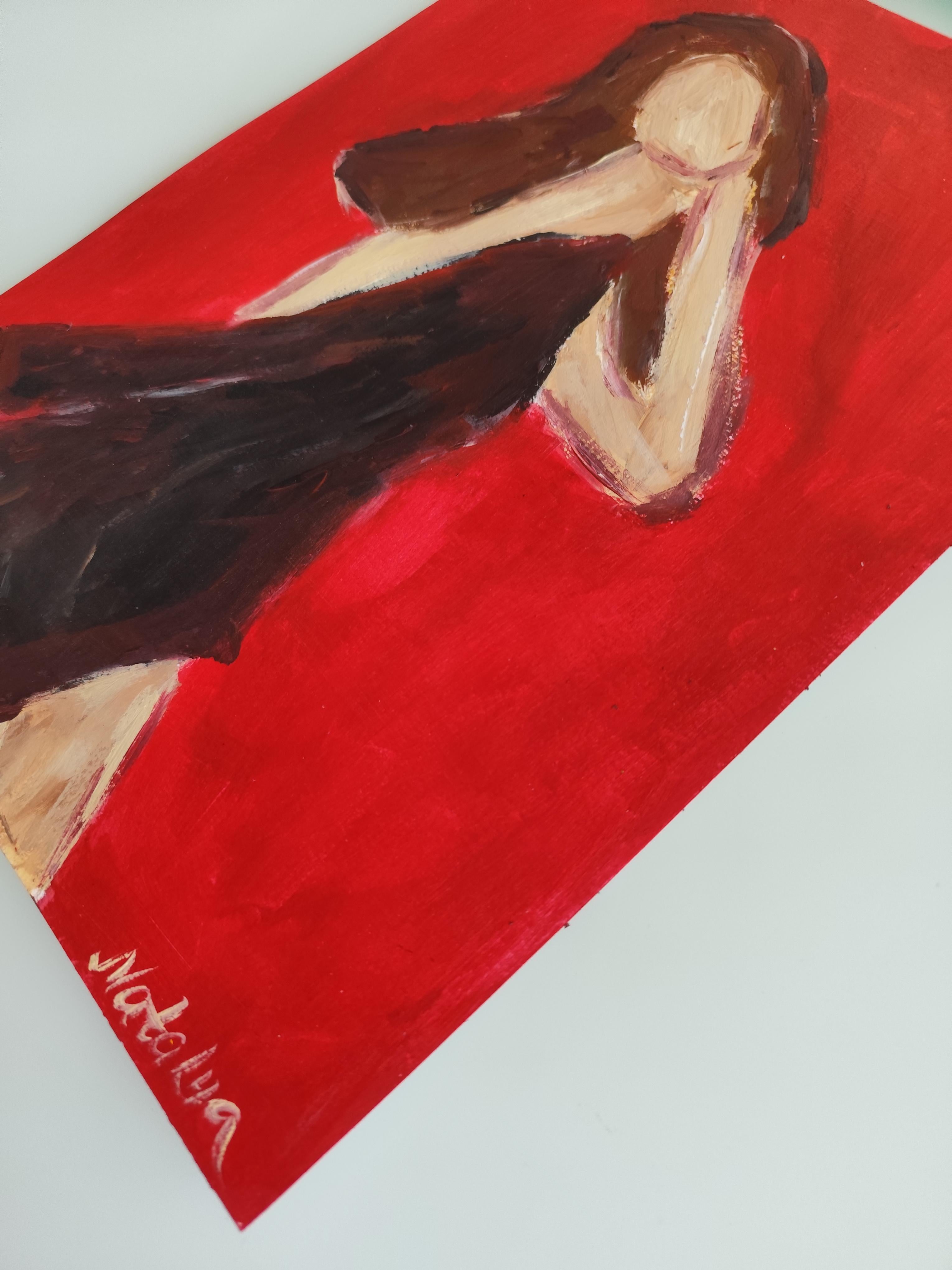 Zeitgenössische abstrakte impressionistische Frauenfigur 