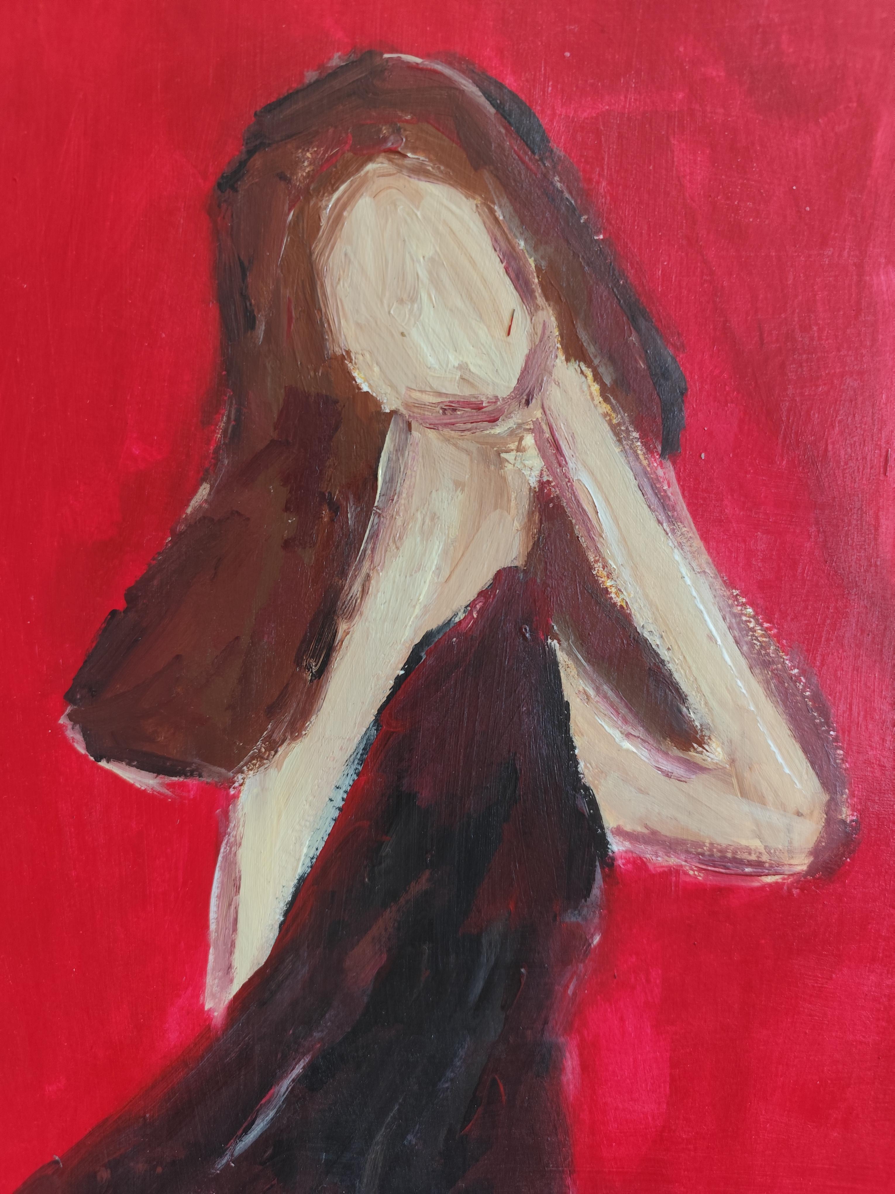 Zeitgenössische abstrakte impressionistische Frauenfigur 