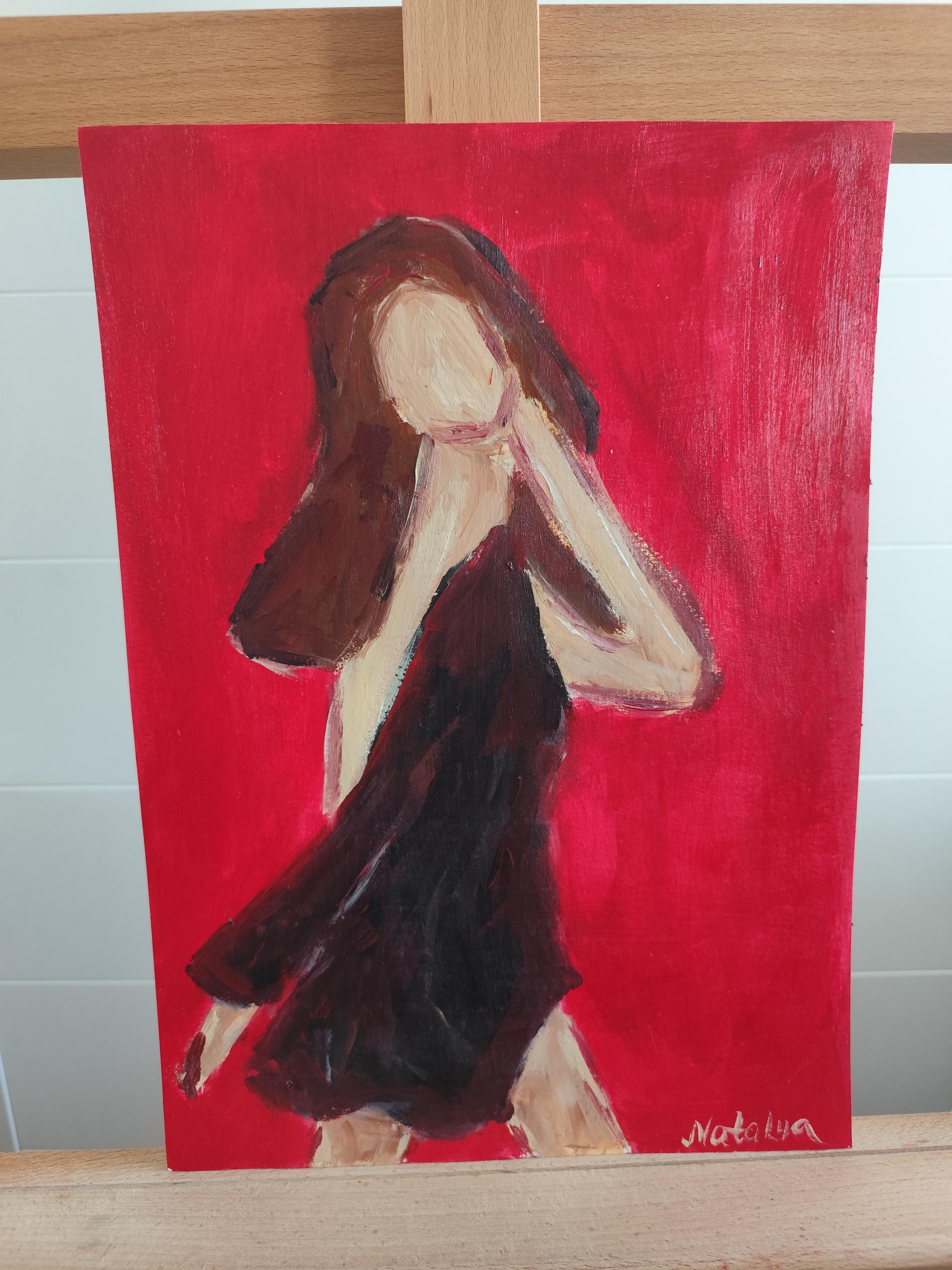 Zeitgenössische abstrakte impressionistische Frauenfigur 