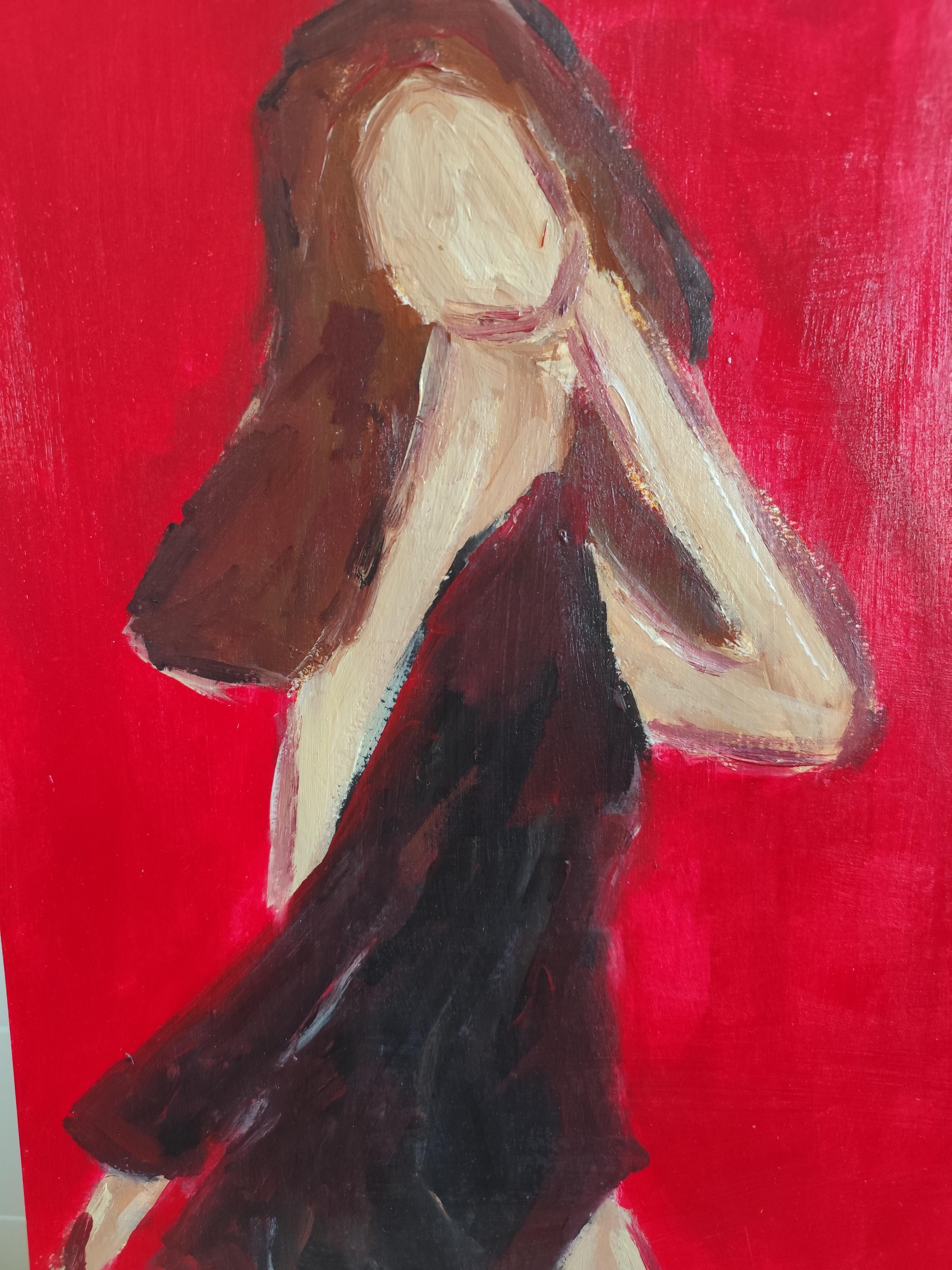 Zeitgenössische abstrakte impressionistische Frauenfigur 