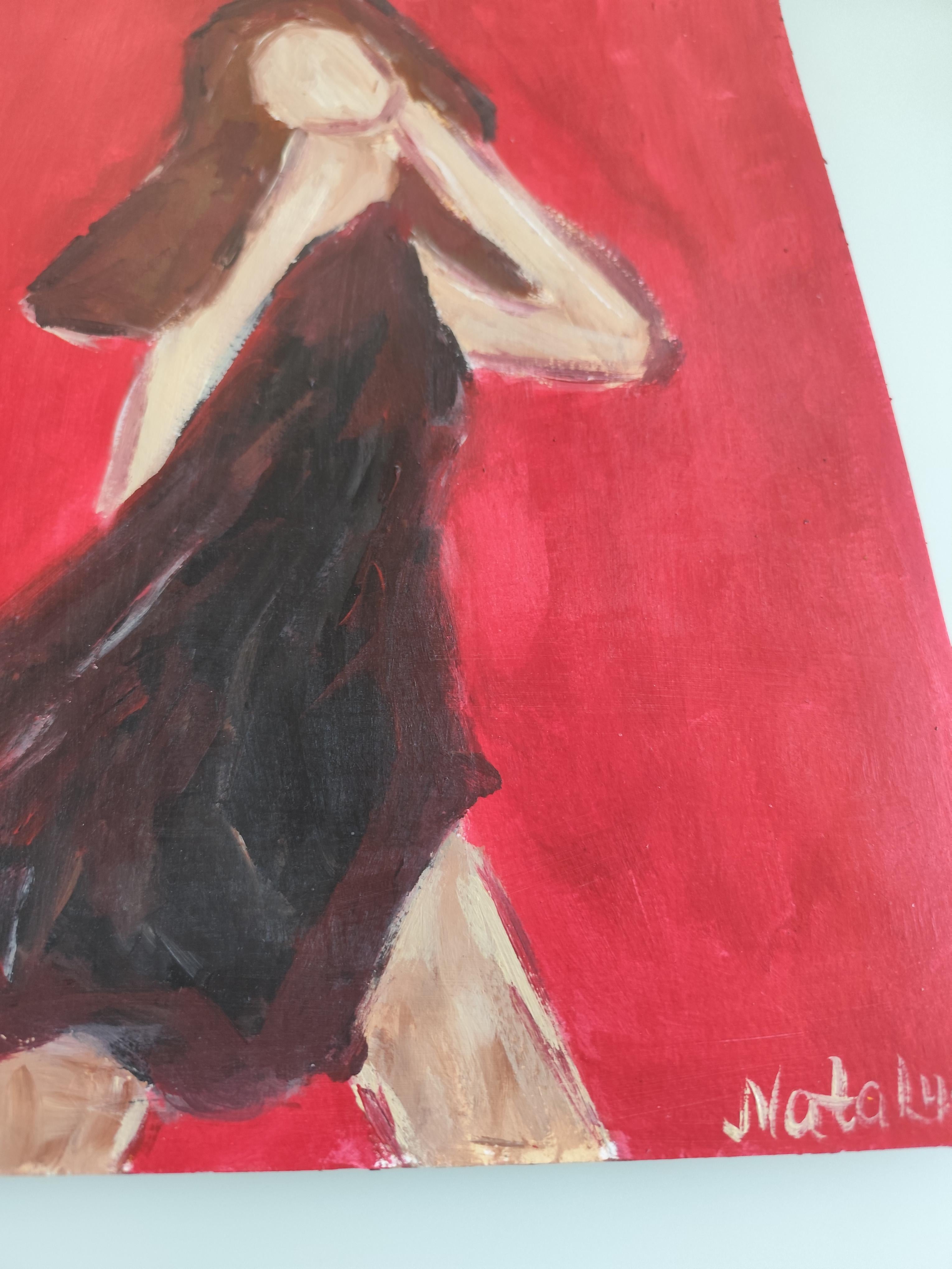 Zeitgenössische abstrakte impressionistische Frauenfigur 