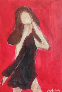 Contemporary abstract Impressionist woman's figure "Black dress, ref world"
