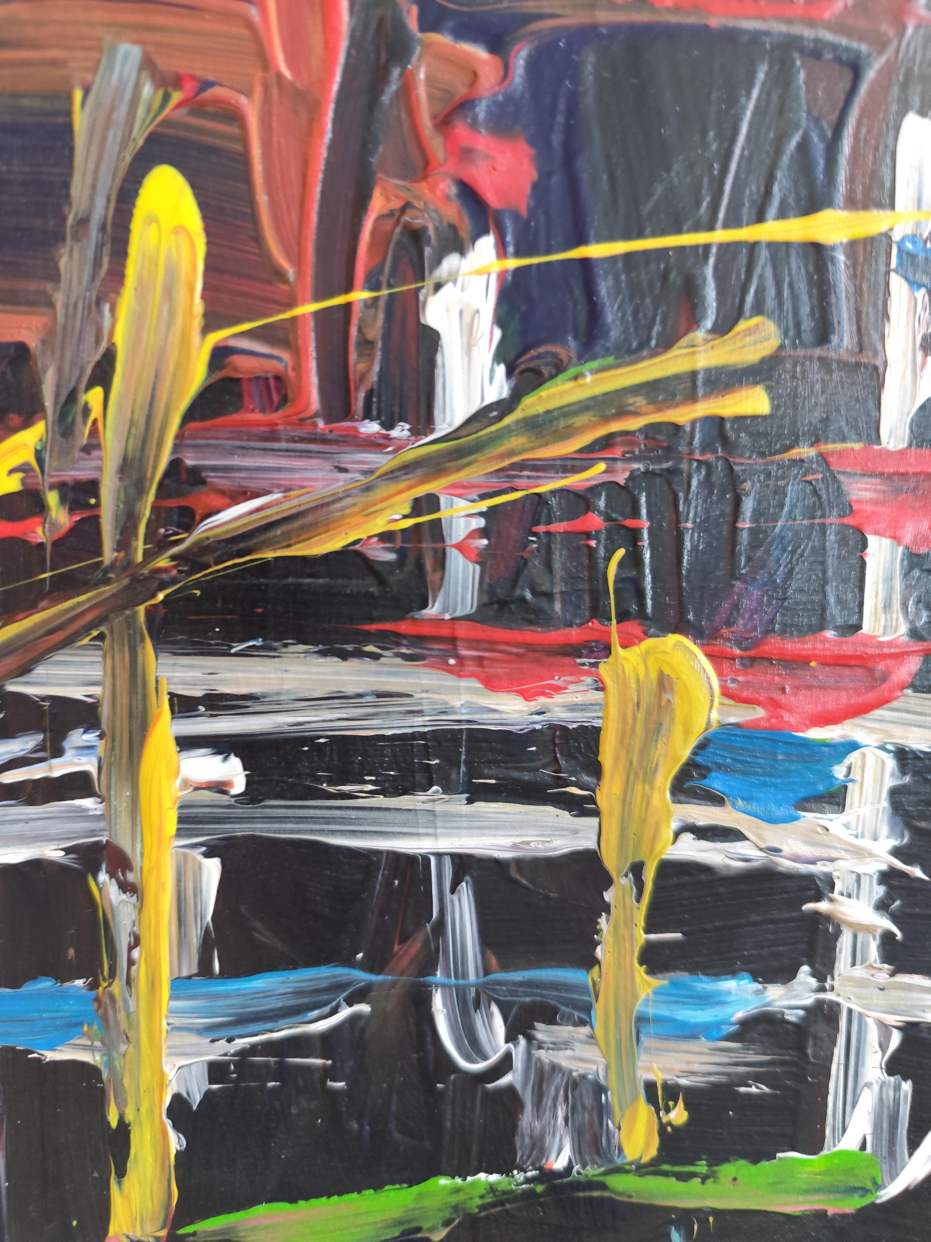Pintura acrílica expresiva abstracta contemporánea de interior sobre papel en venta 11