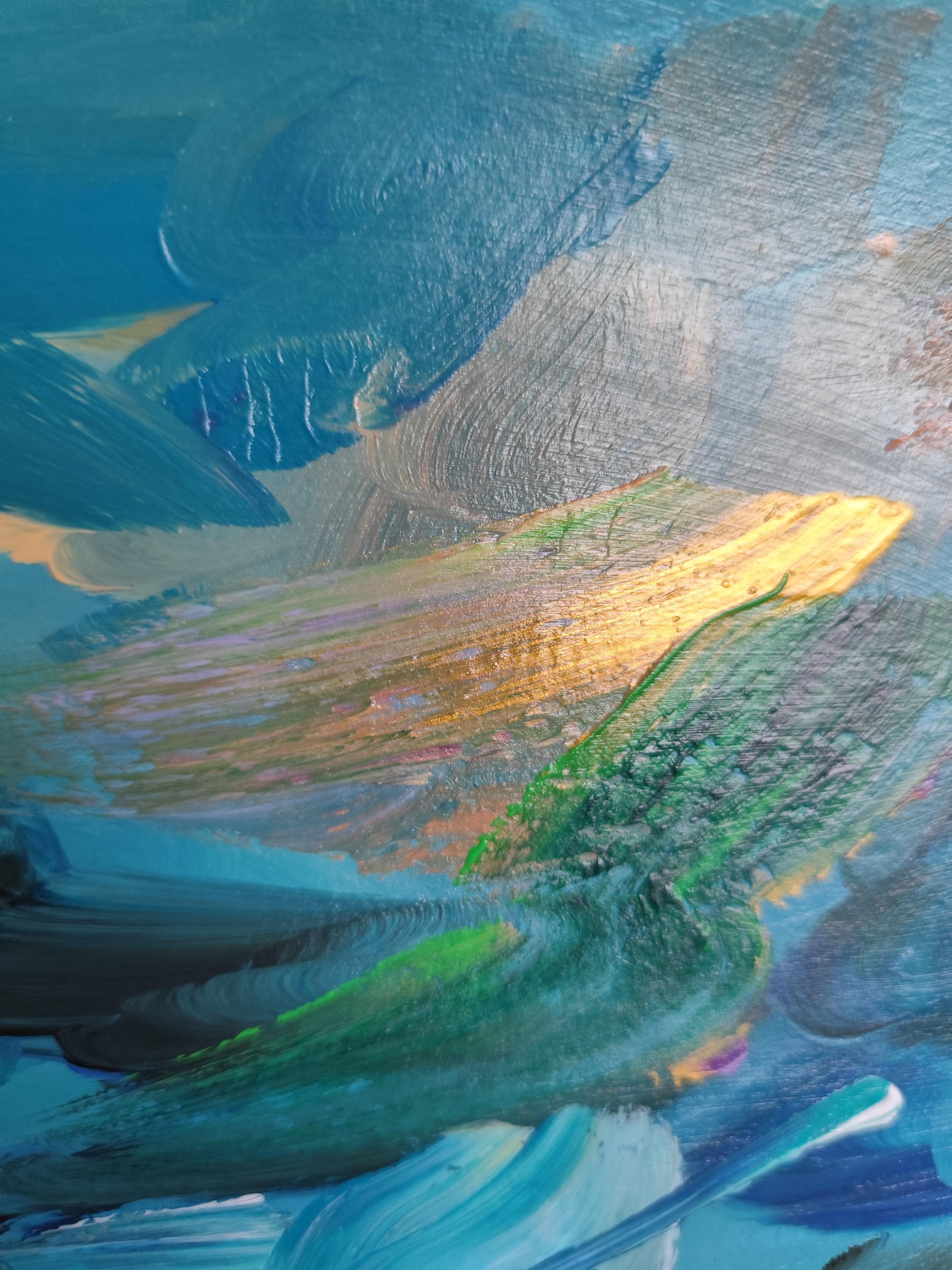 Abstracto contemporáneo  paisaje marino pintura acrílicapapel 