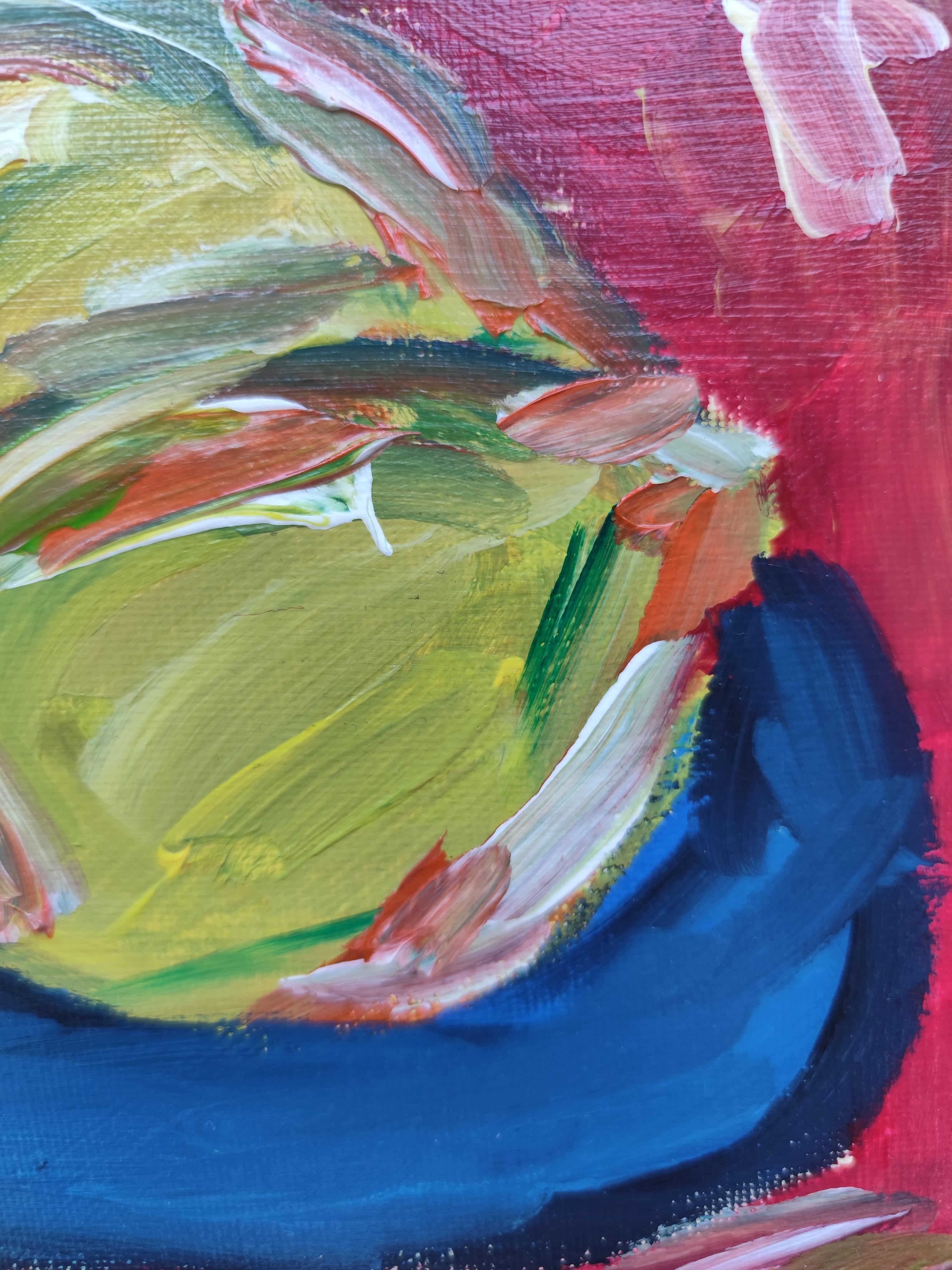 Zeitgenössische abstrakte Stilleben figurative kleine Kunst Gemälde 