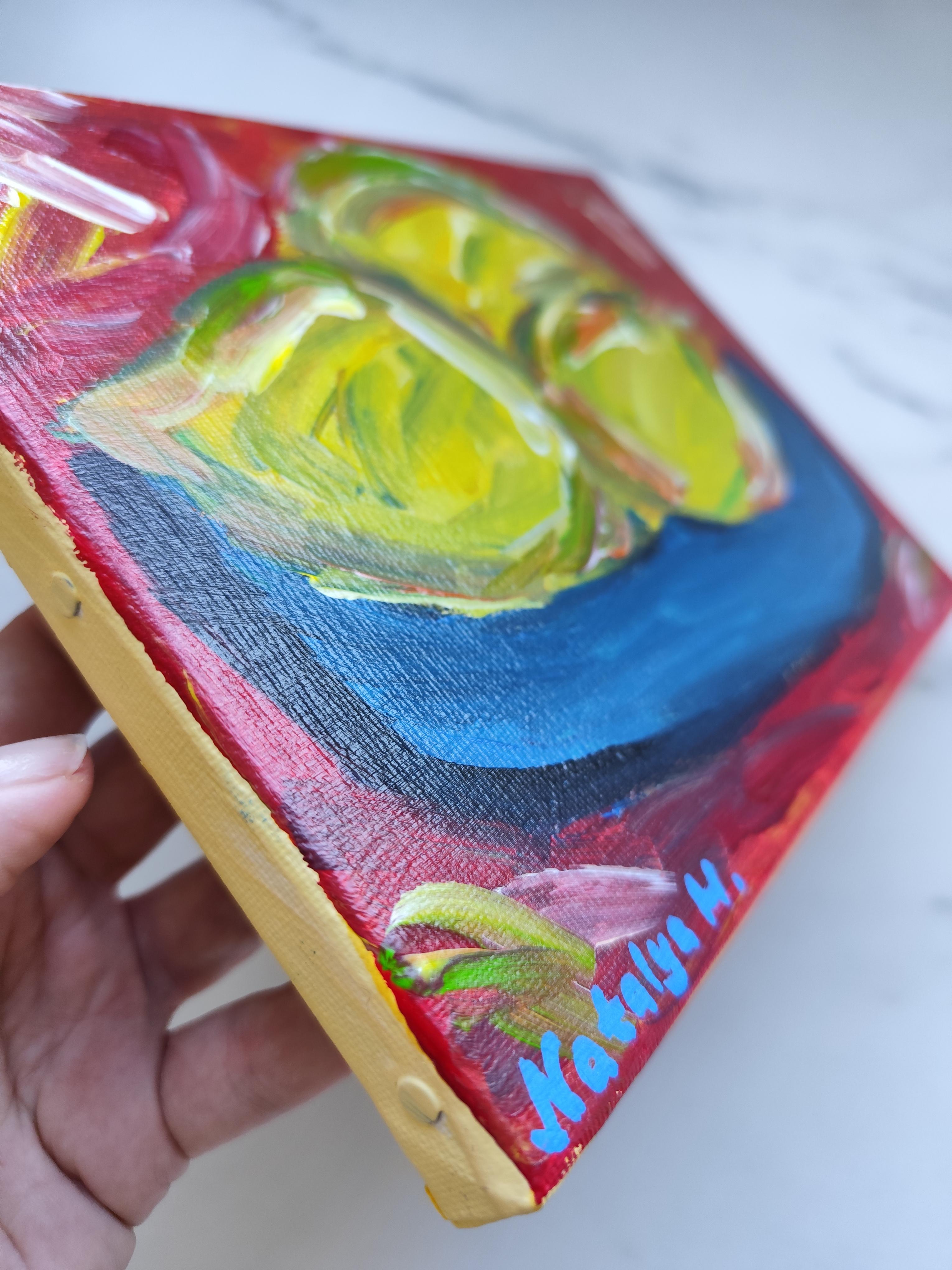 Zeitgenössische abstrakte Stilleben figurative kleine Kunst Gemälde 