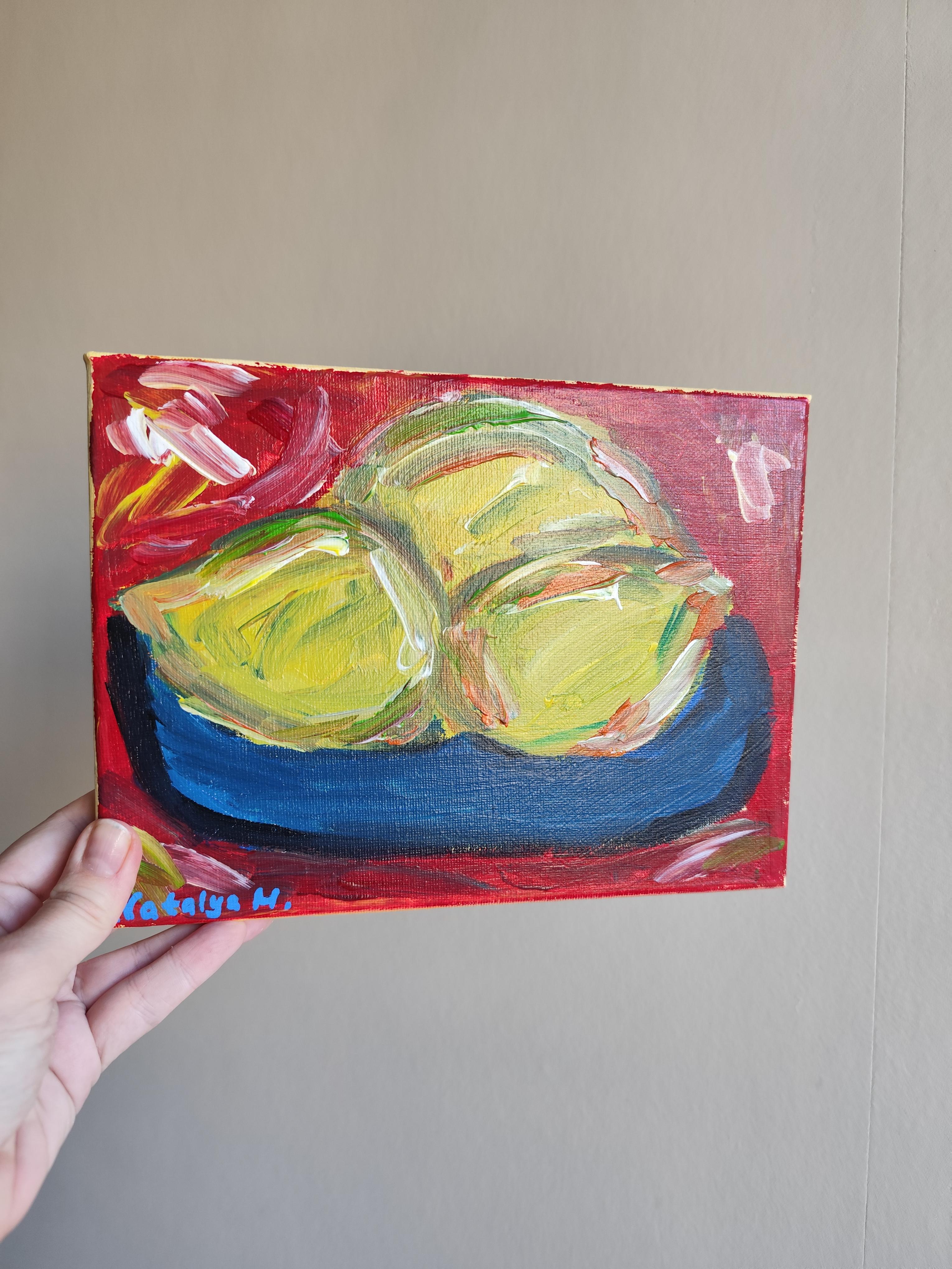 Zeitgenössische abstrakte Stilleben figurative kleine Kunst Gemälde 