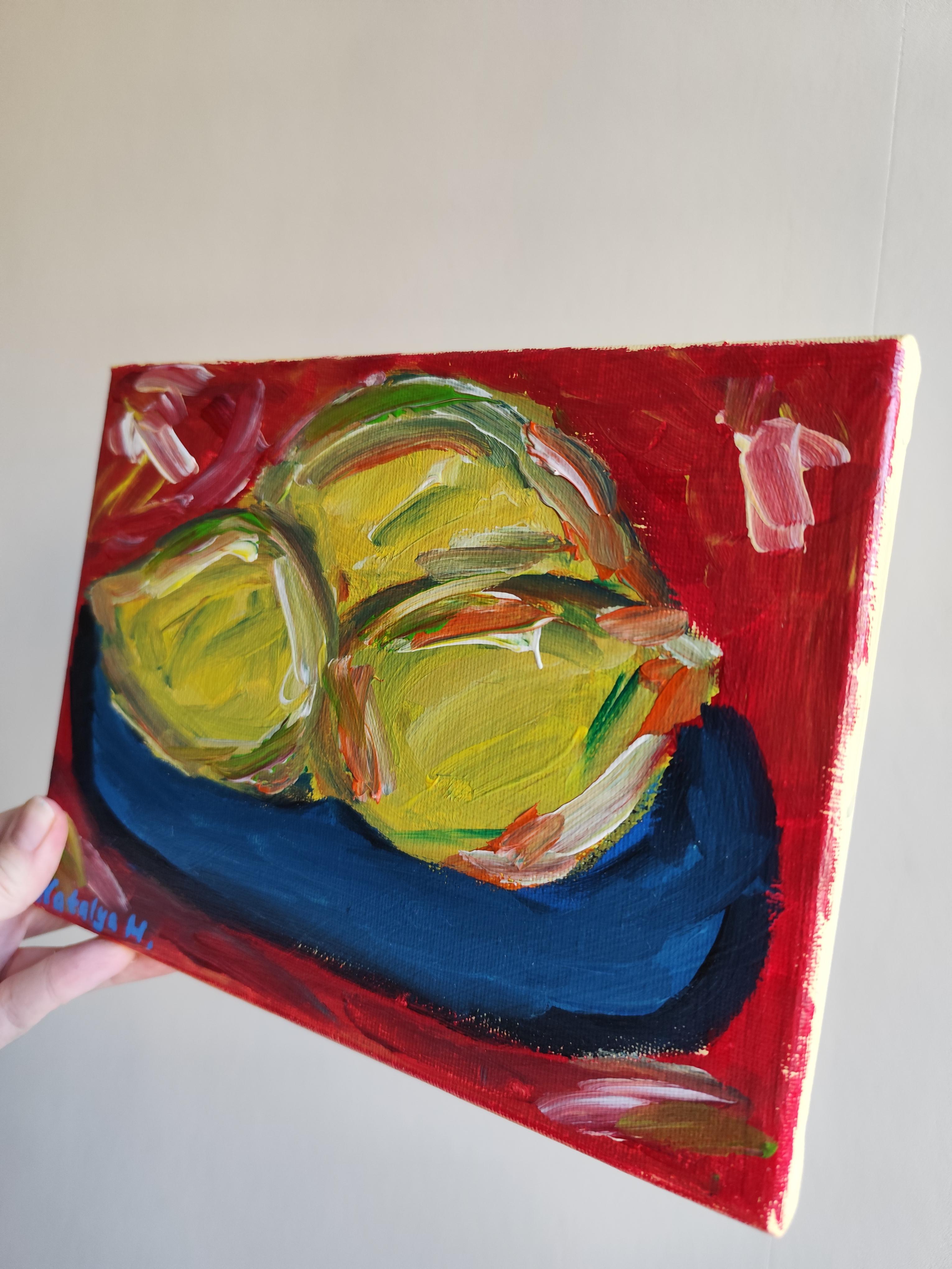 Zeitgenössische abstrakte Stilleben figurative kleine Kunst Gemälde 