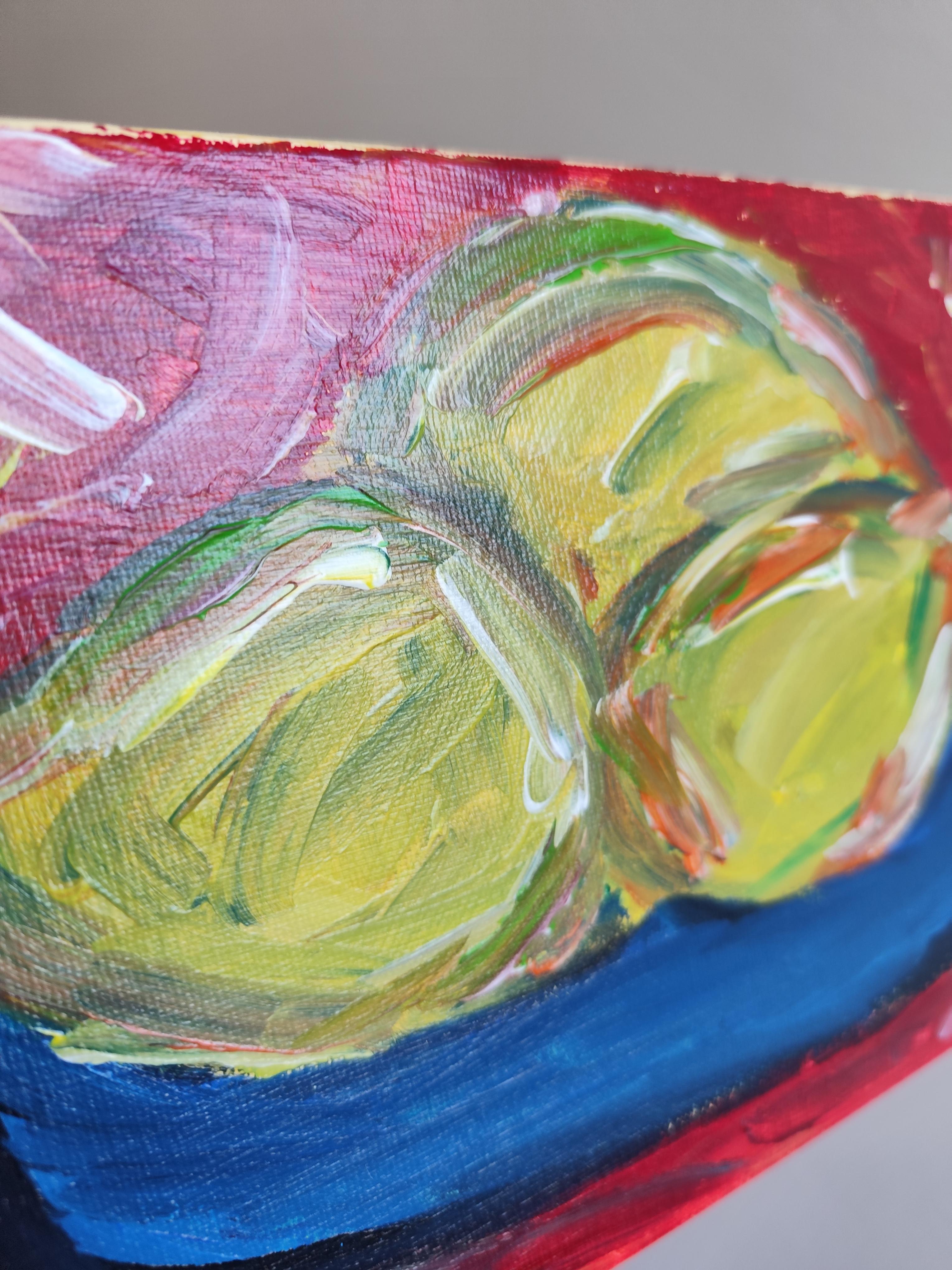 Zeitgenössische abstrakte Stilleben figurative kleine Kunst Gemälde 