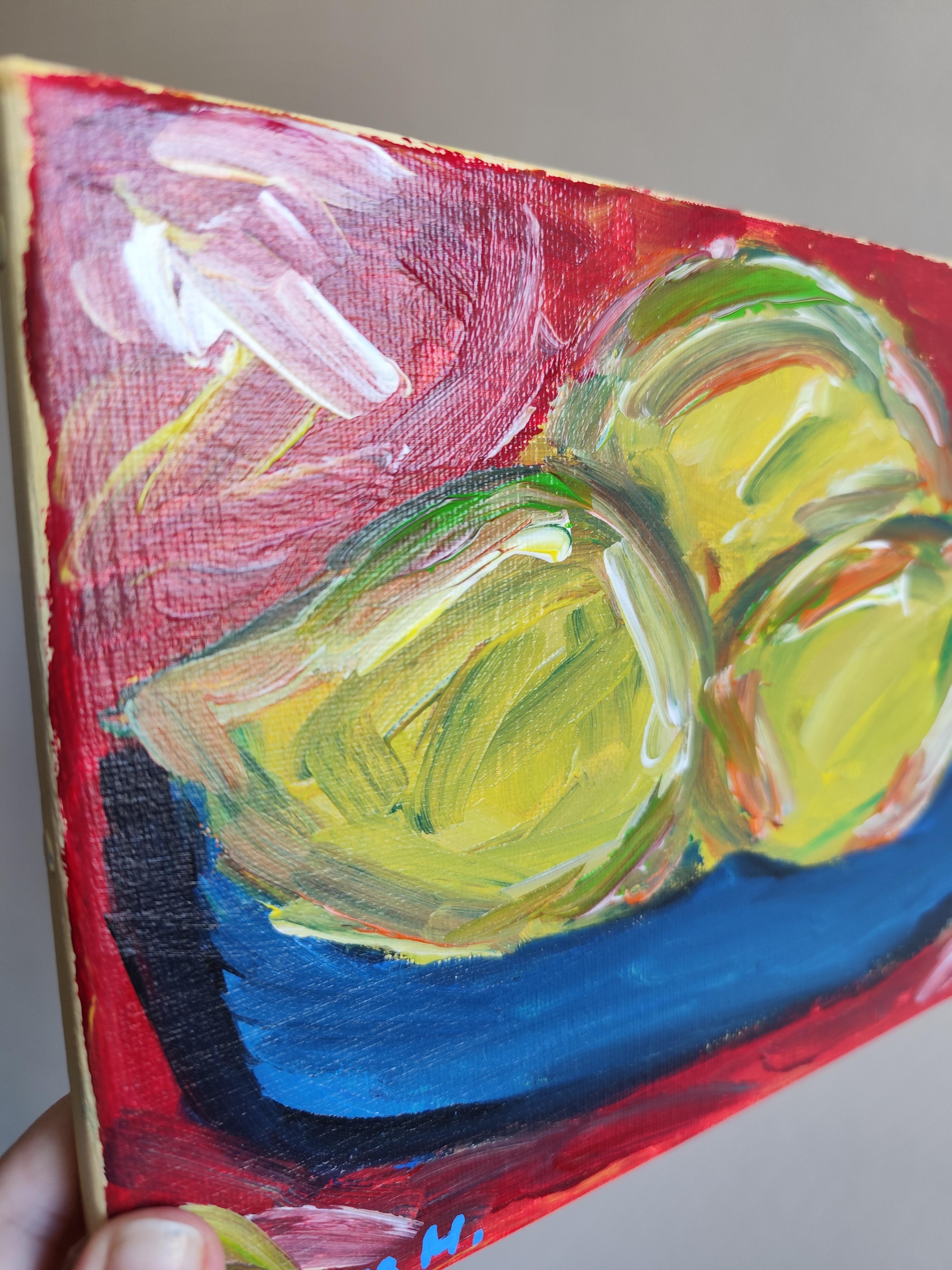 Zeitgenössische abstrakte Stilleben figurative kleine Kunst Gemälde 