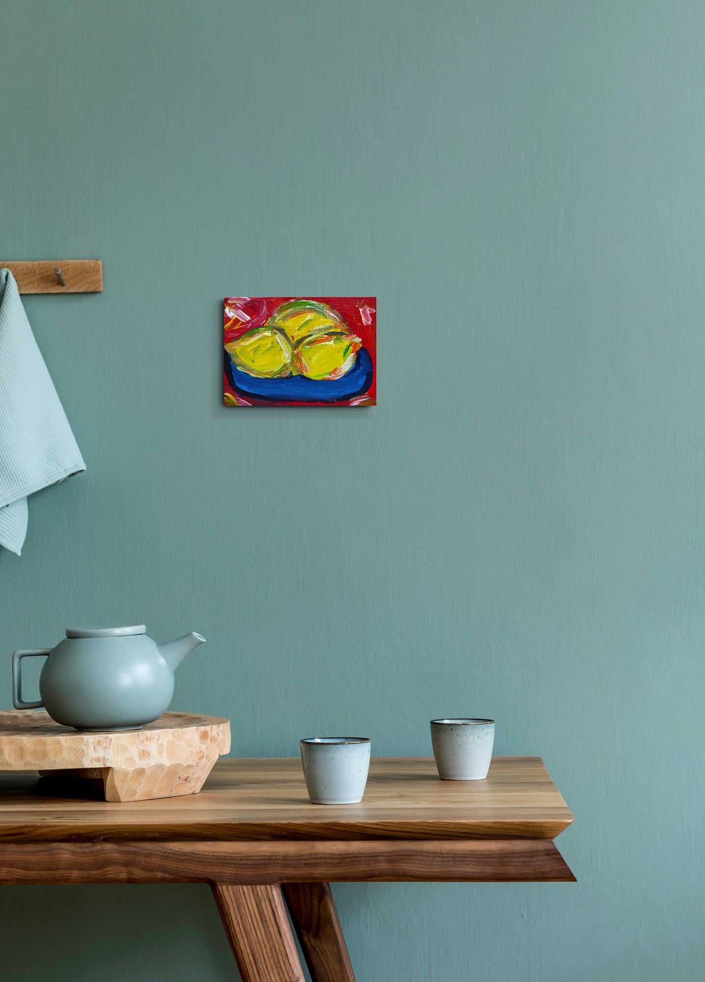 Original Zeitgenössische Abstrakte Figurative Stilleben Malerei - Kleinformatige Kunst

