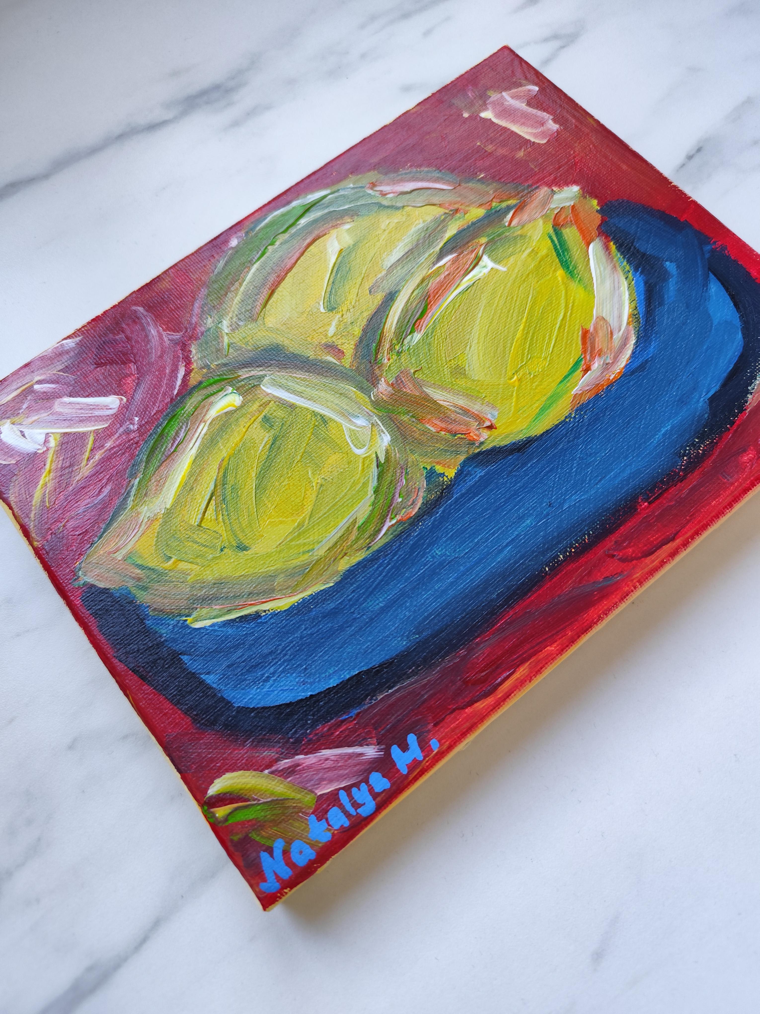 Zeitgenössische abstrakte Stilleben figurative kleine Kunst Gemälde 