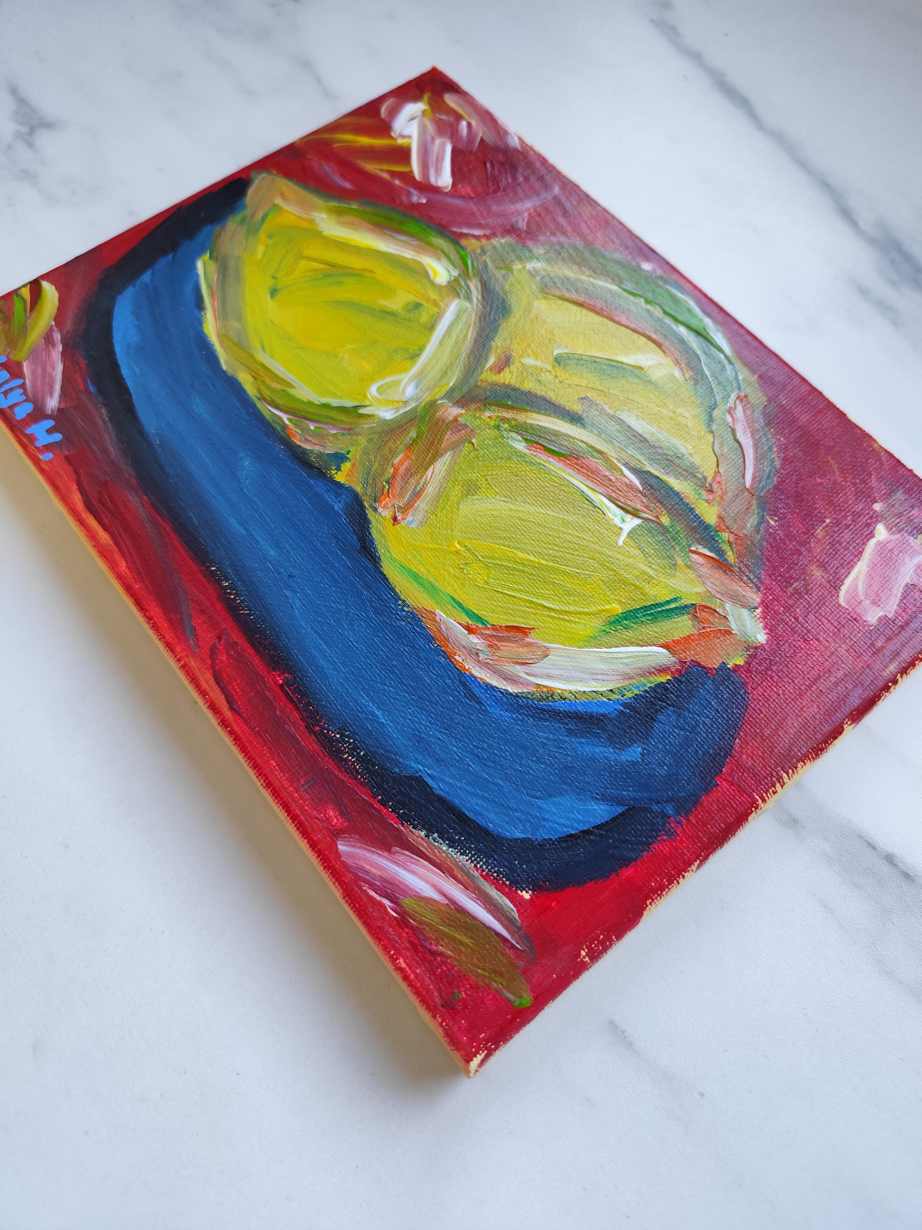 Zeitgenössische abstrakte Stilleben figurative kleine Kunst Gemälde 