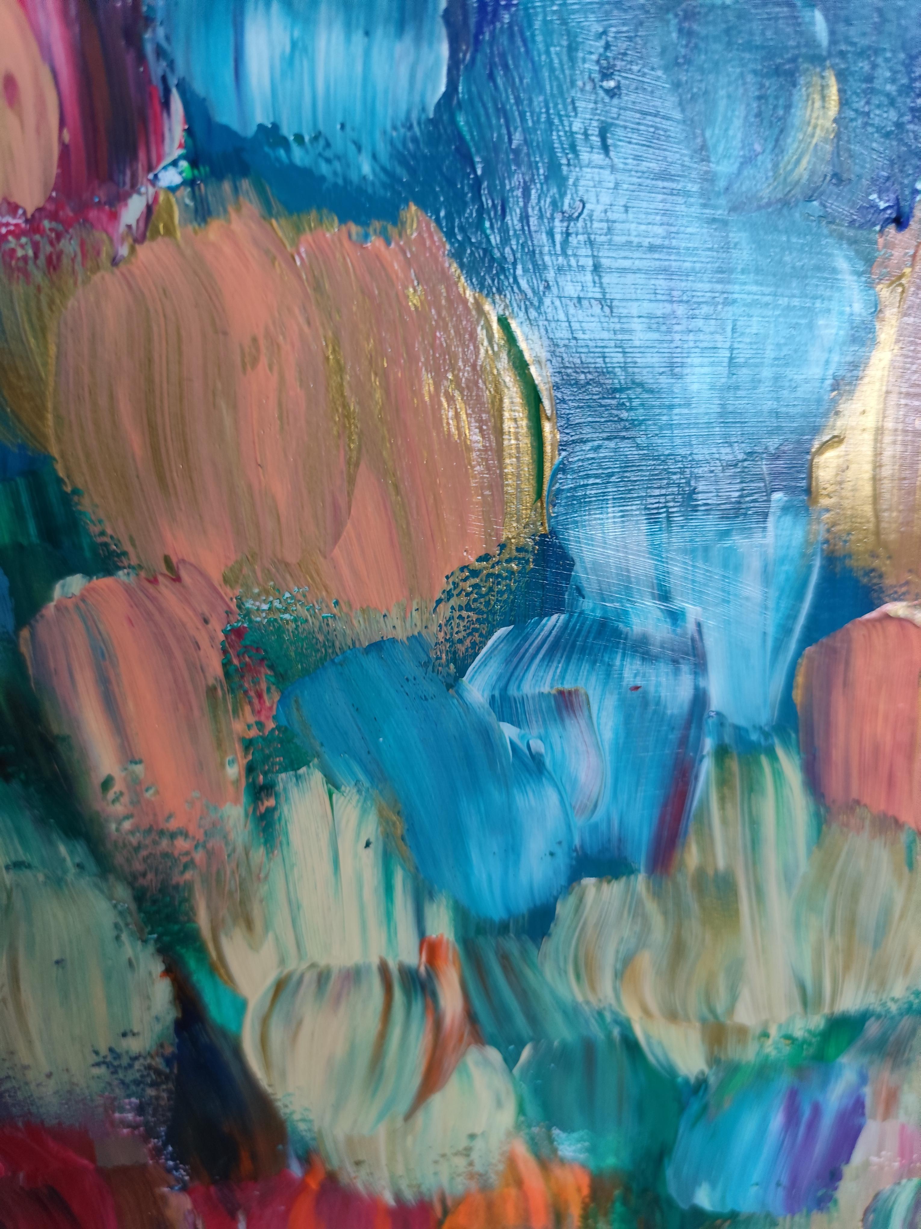 Pittura astratta contemporanea su carta 