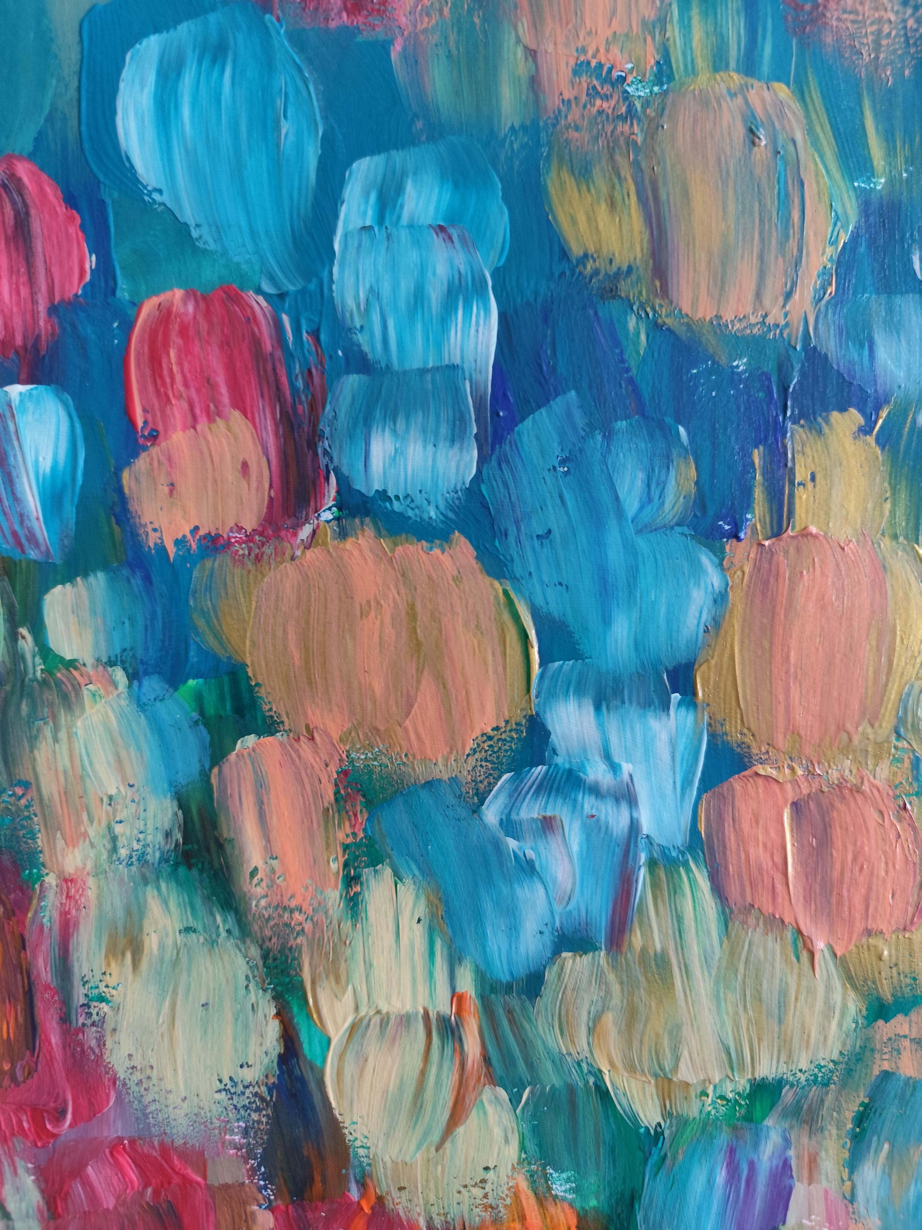 Pittura astratta contemporanea su carta 