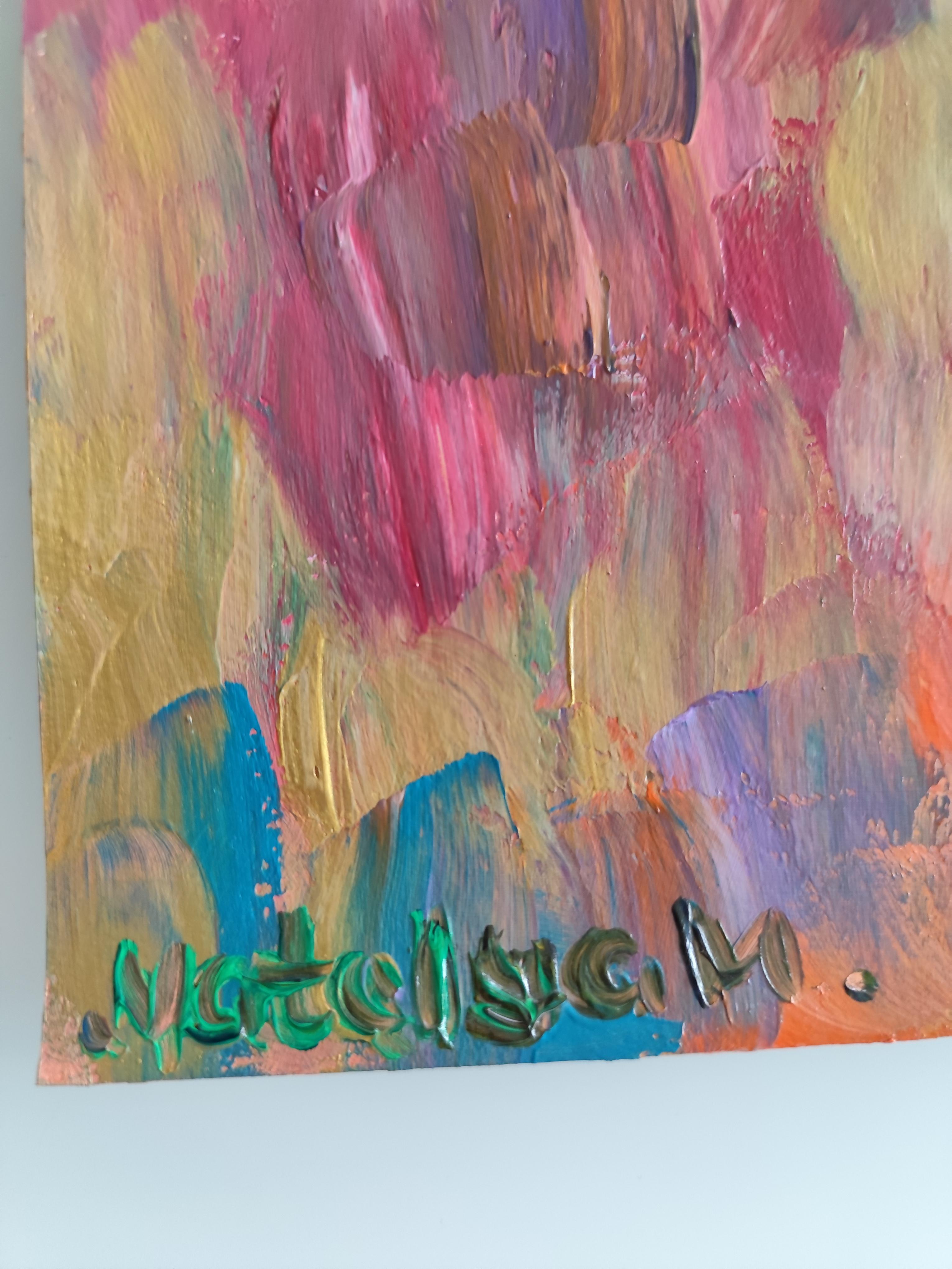 Pittura astratta contemporanea su carta 