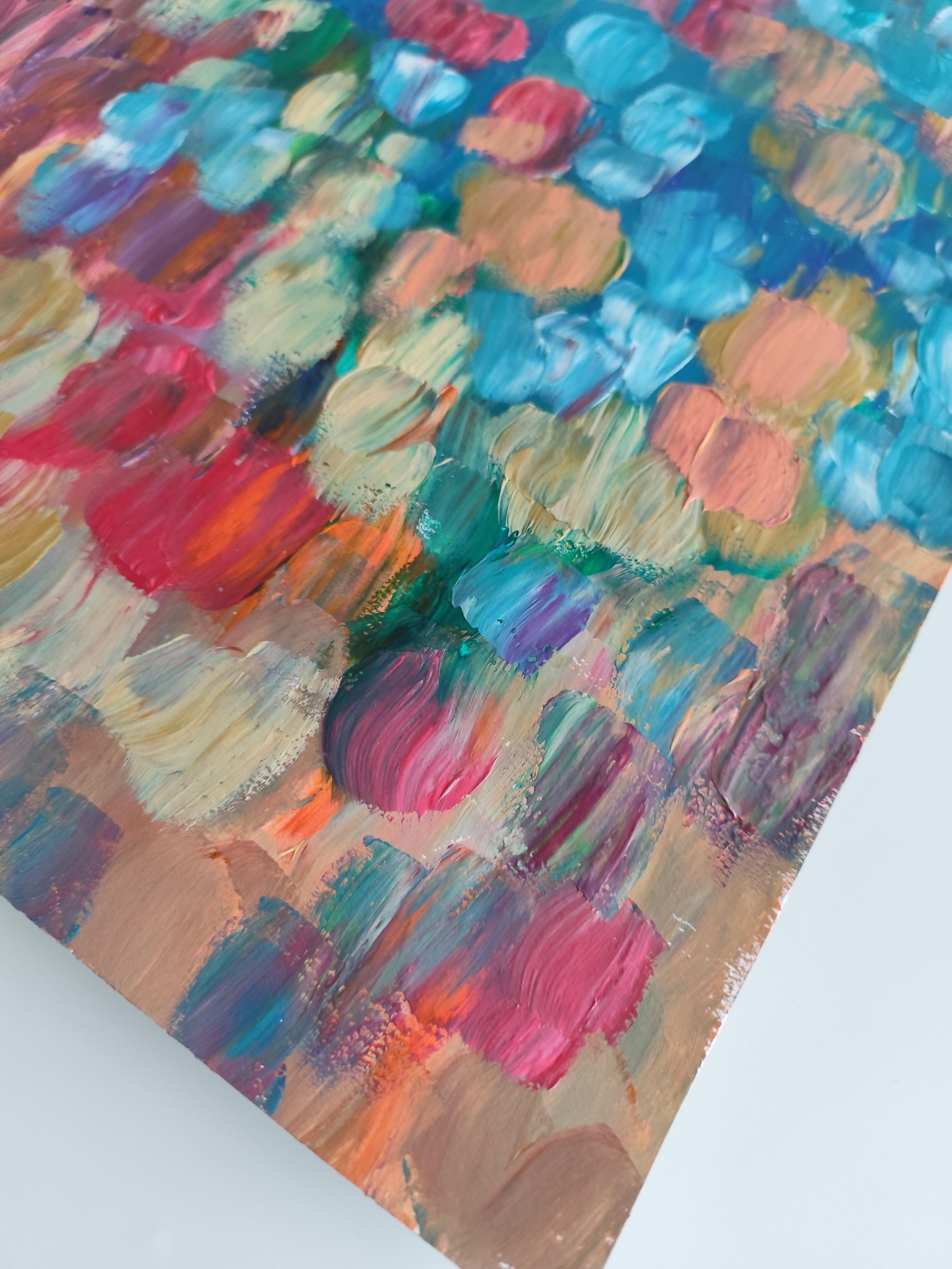 Pittura astratta contemporanea su carta 