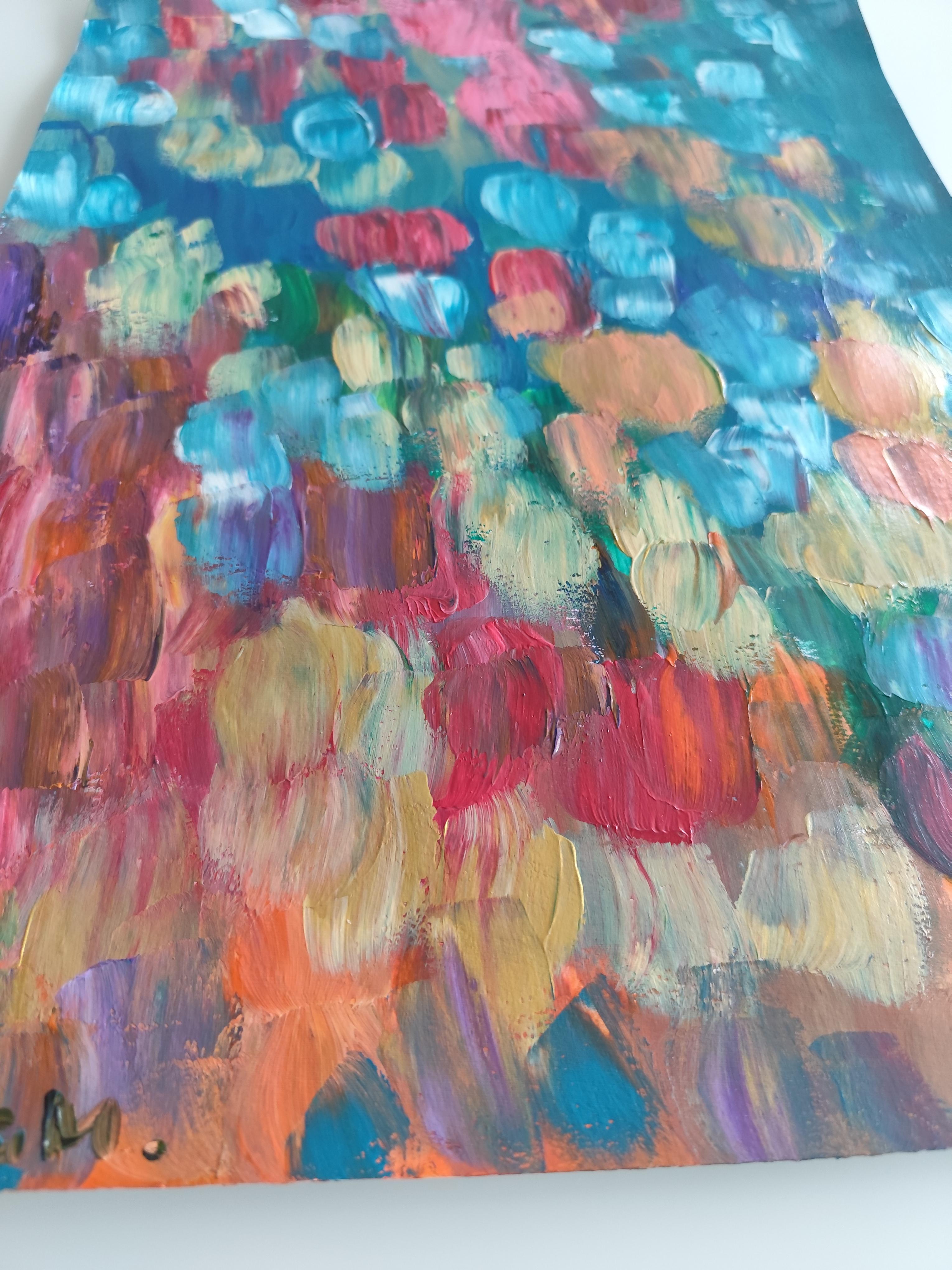Pittura astratta contemporanea su carta 