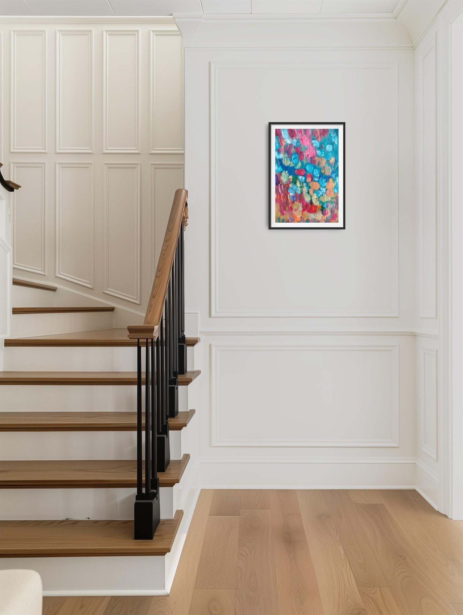 Pittura astratta contemporanea su carta 