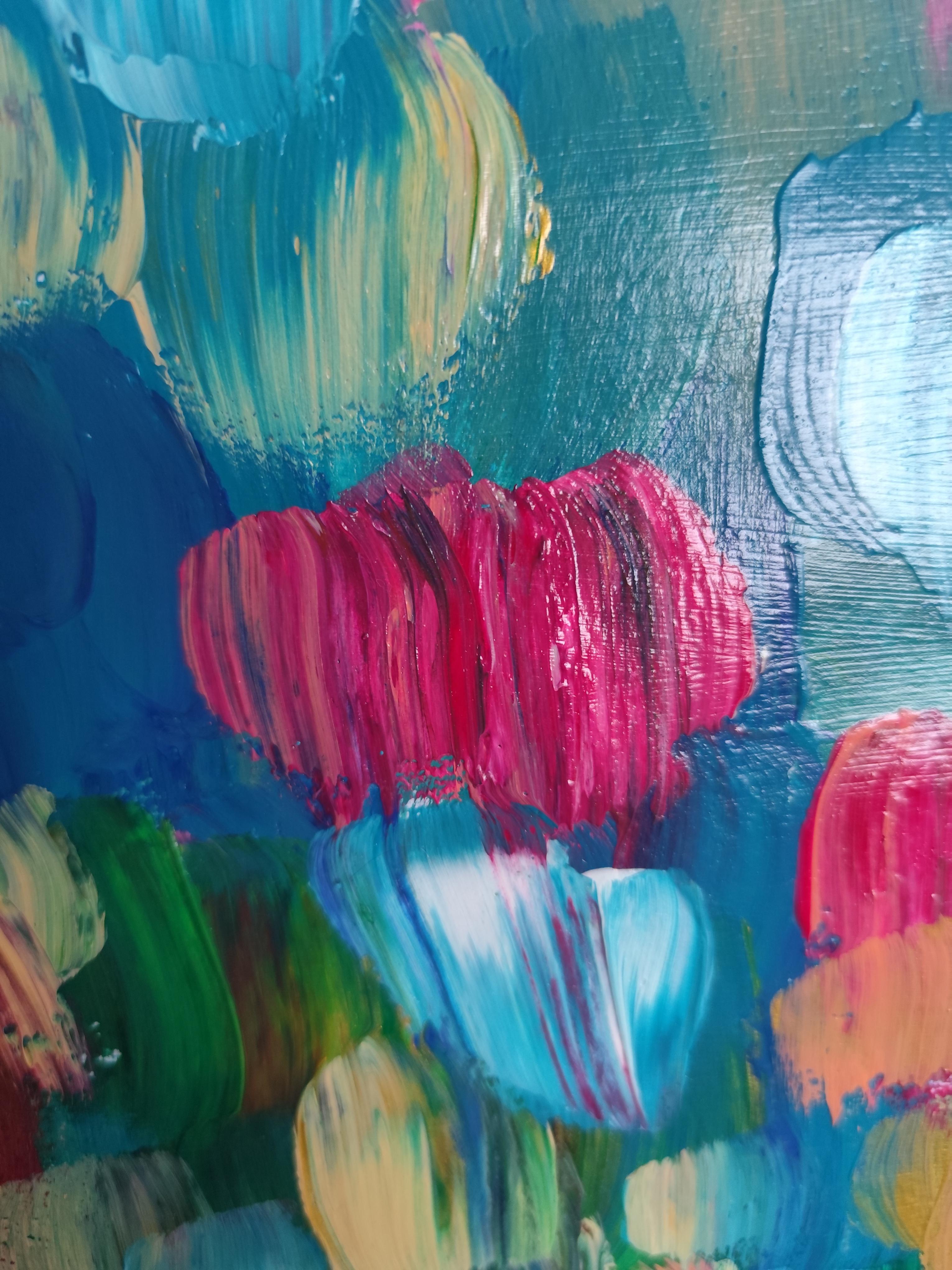Pittura astratta contemporanea su carta 