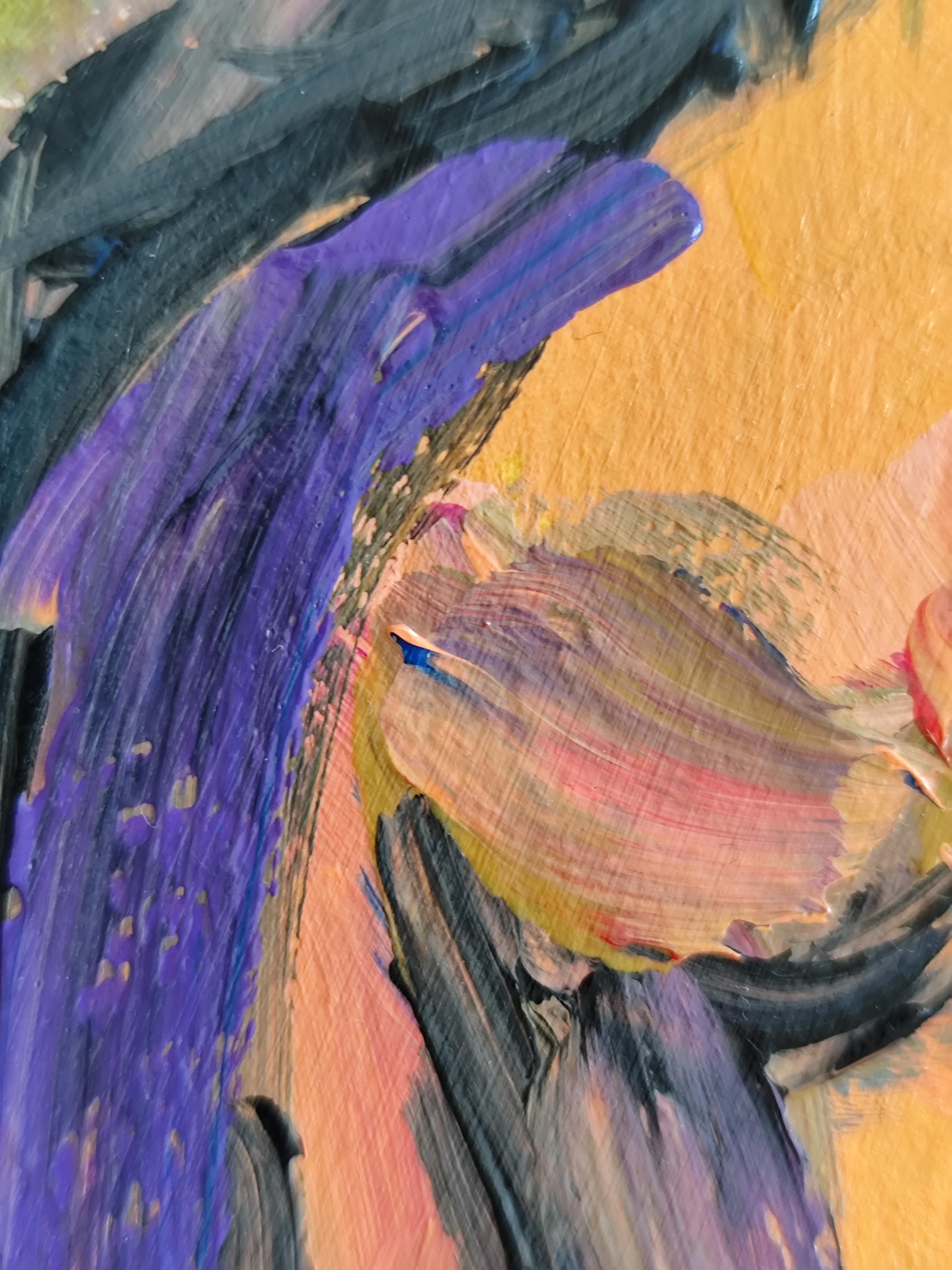 Zeitgenössische bunte abstrakte Acrylmalerei des Körpers einer Frau auf Papier im Angebot 4