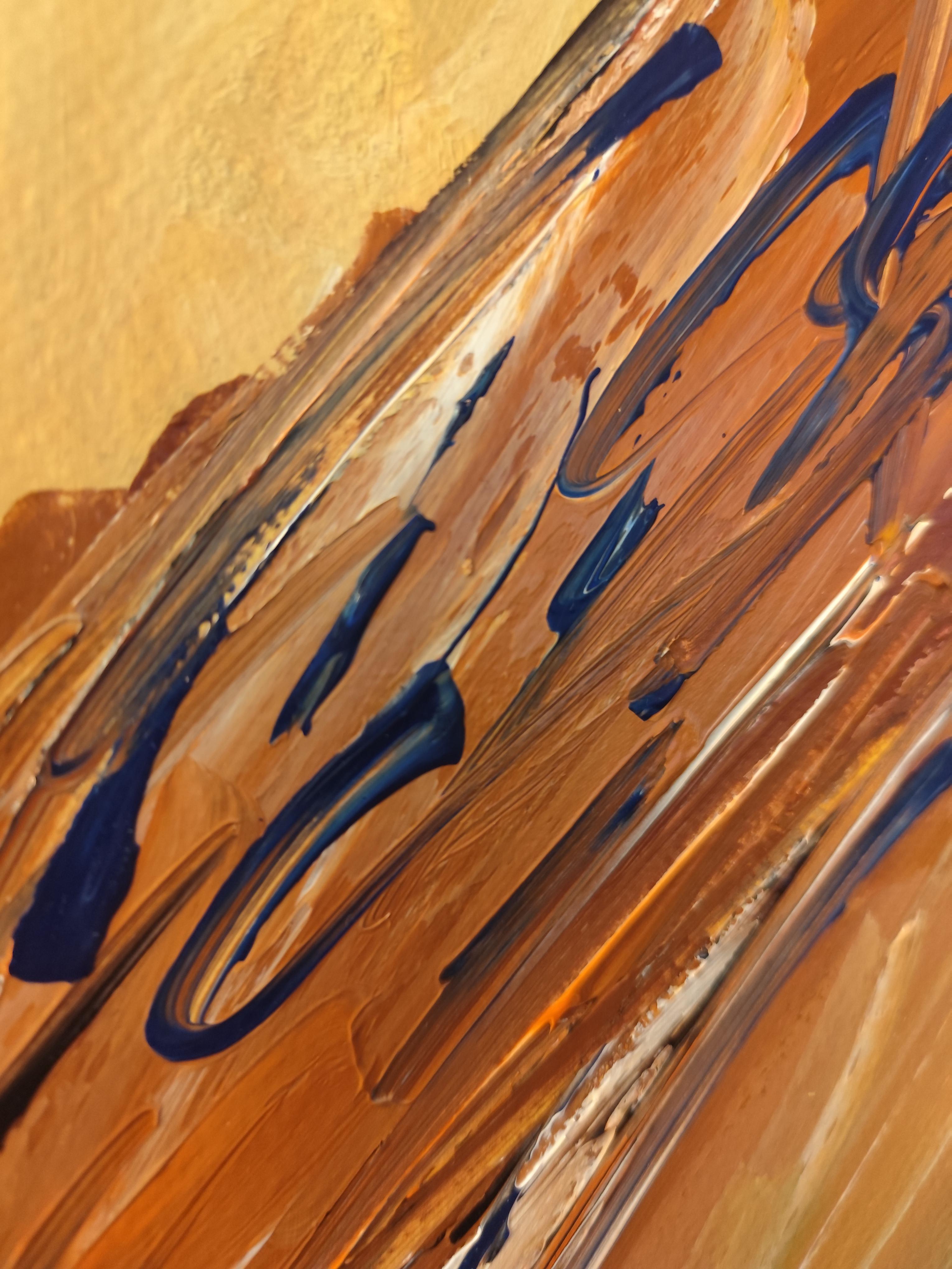 Ritratto astratto di donna in stile contemporaneo e colorato, pittura acrilica su carta in vendita 5