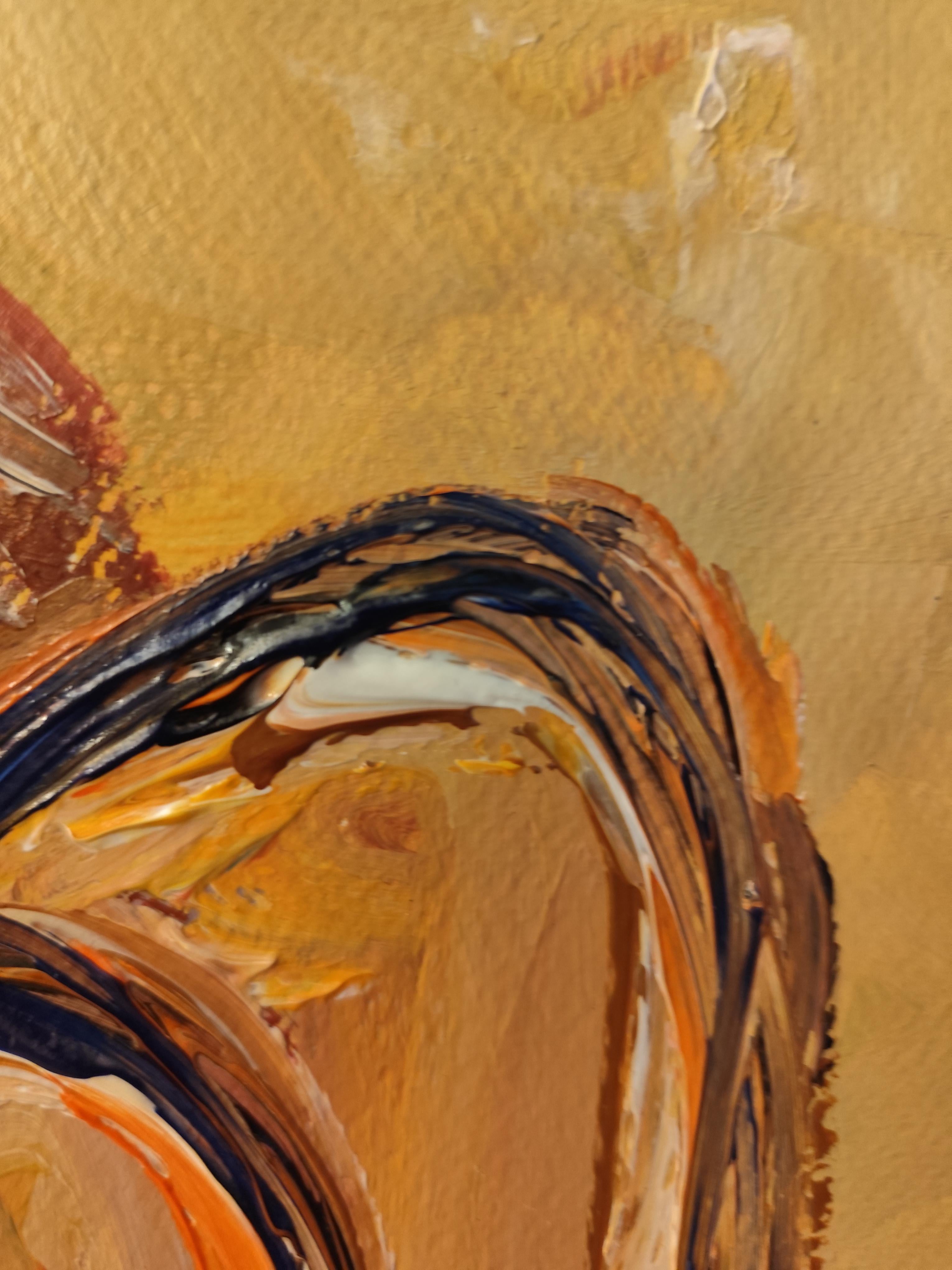 Ritratto astratto di donna in stile contemporaneo e colorato, pittura acrilica su carta in vendita 4
